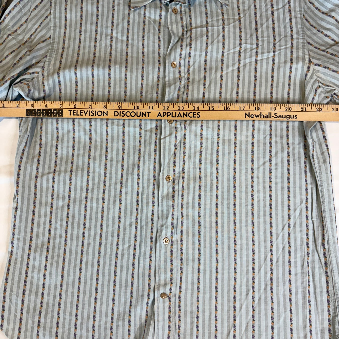 Andrea Palombini Collezioni Dress Shirt Men XXL Striped Floral Pattern Long Sleeve