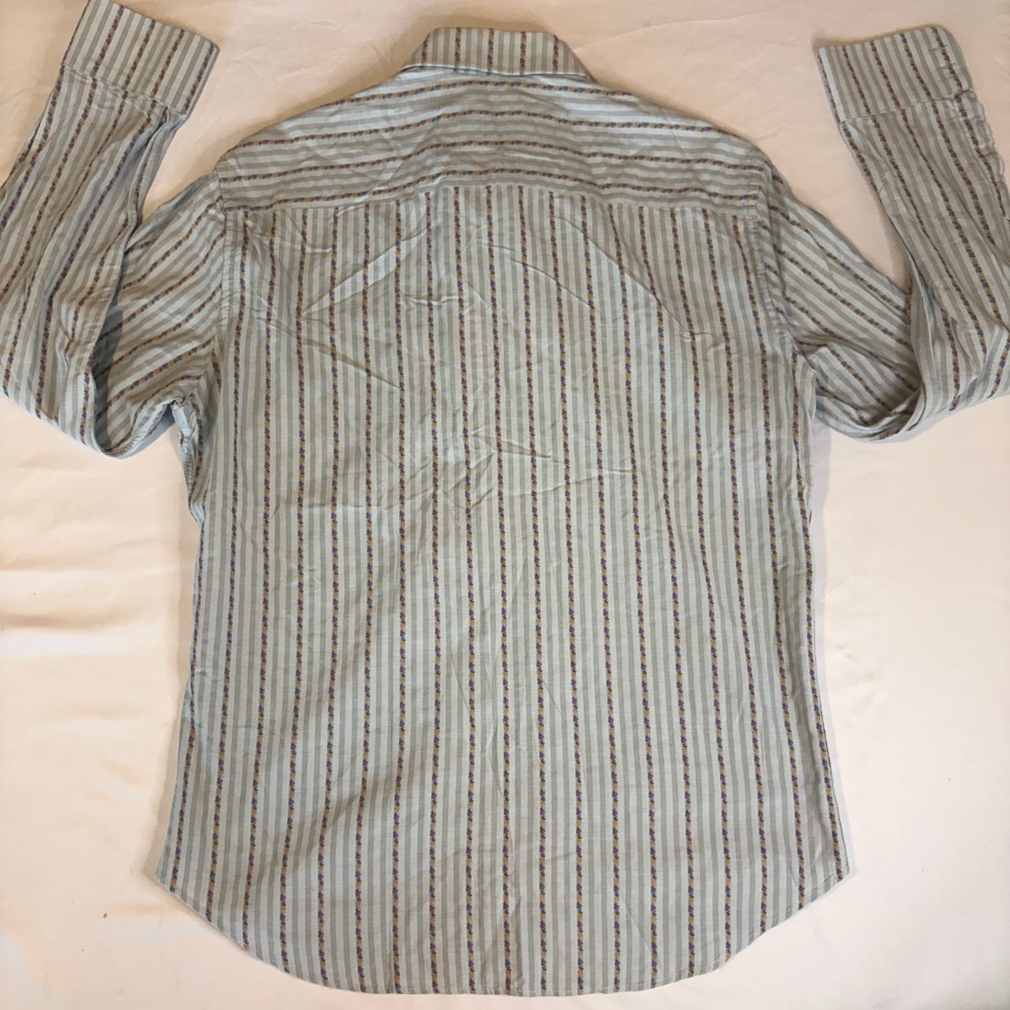 Andrea Palombini Collezioni Dress Shirt Men XXL Striped Floral Pattern Long Sleeve