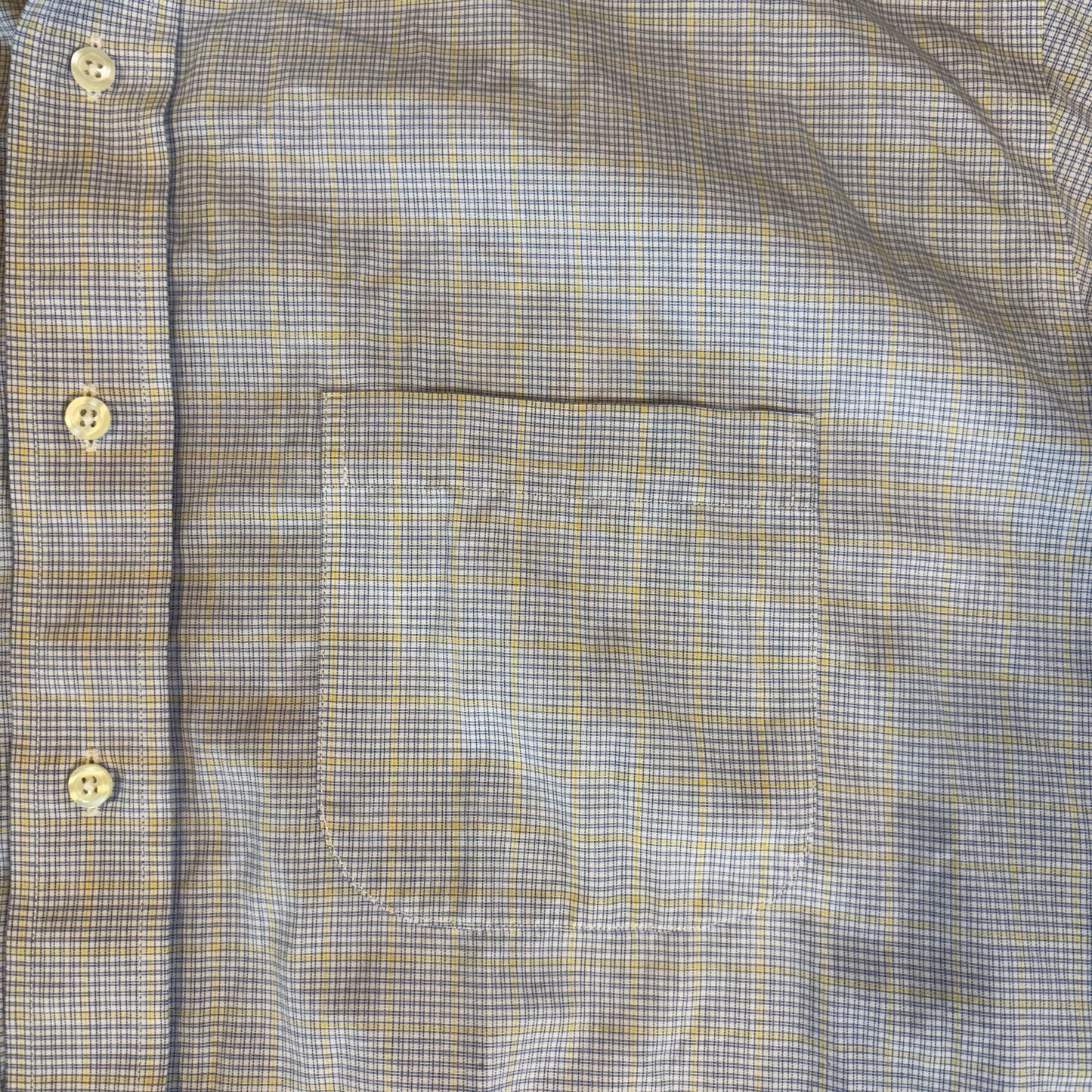 Brooks Brothers 346 Slim Fit Dress Shirt Men 18-36 Blue Yellow Plaid Non-Iron Cotton