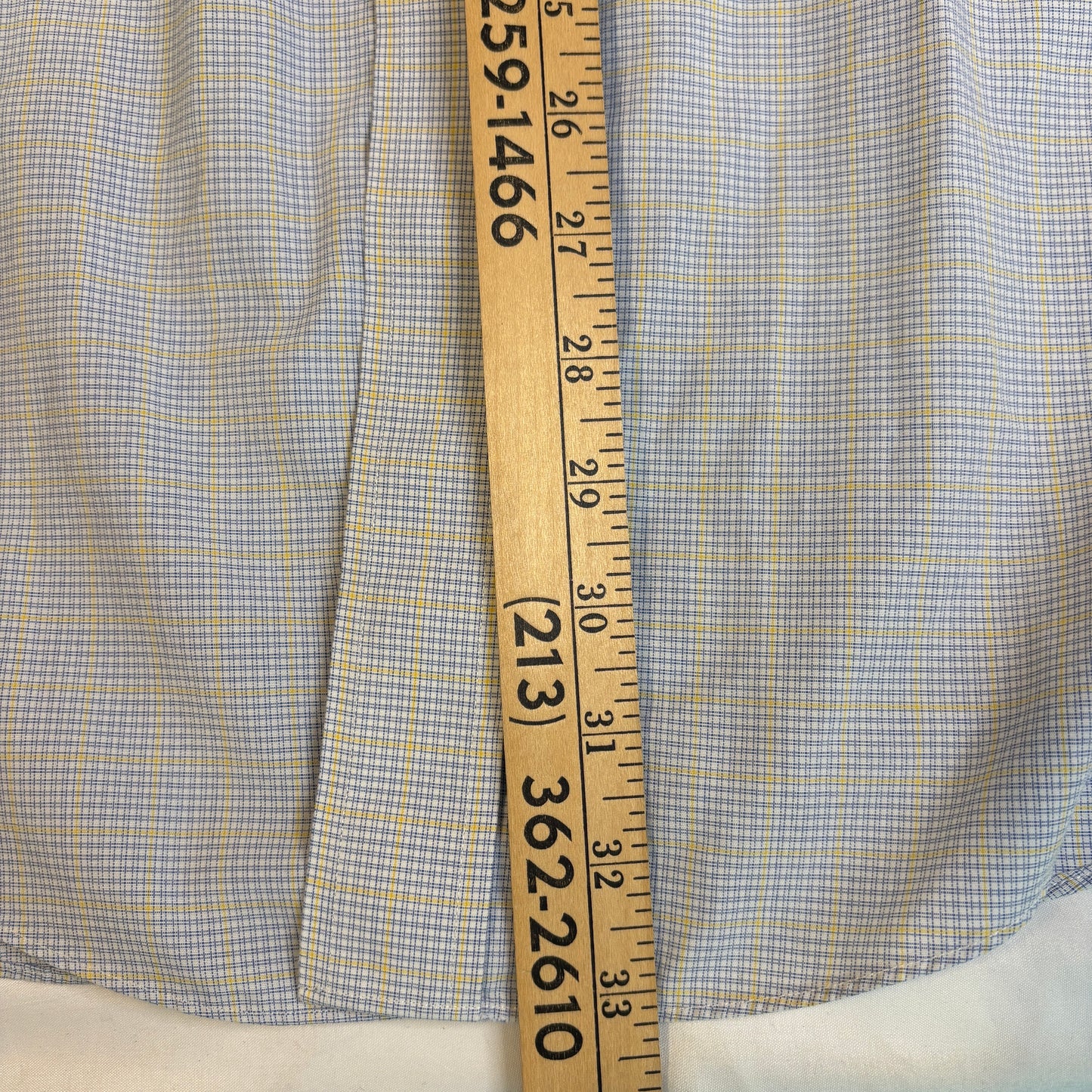 Brooks Brothers 346 Slim Fit Dress Shirt Men 18-36 Blue Yellow Plaid Non-Iron Cotton