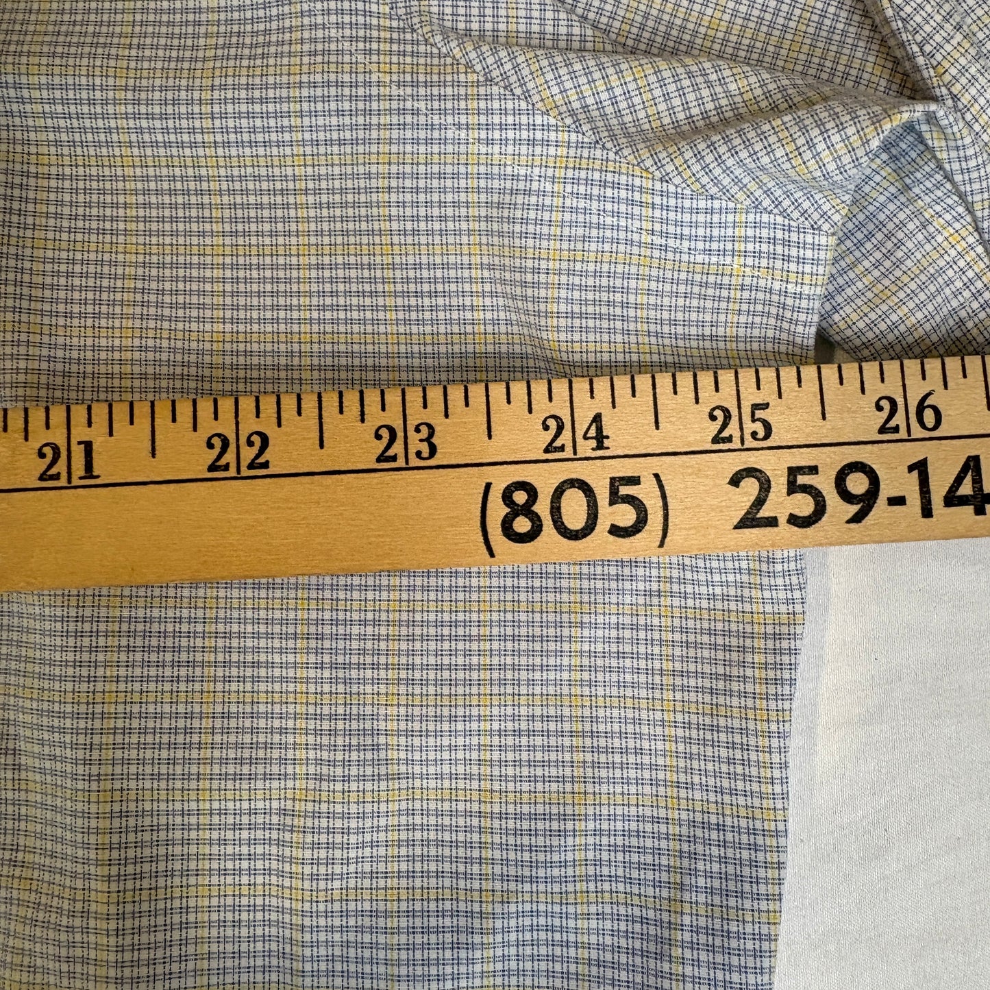 Brooks Brothers 346 Slim Fit Dress Shirt Men 18-36 Blue Yellow Plaid Non-Iron Cotton