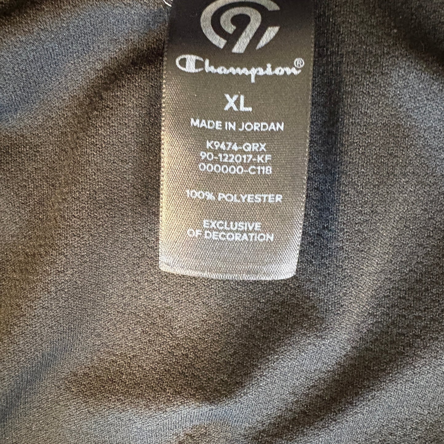 Champion Quarter Zip Pullover Men XL Gray Long Sleeve Athletic Training Top