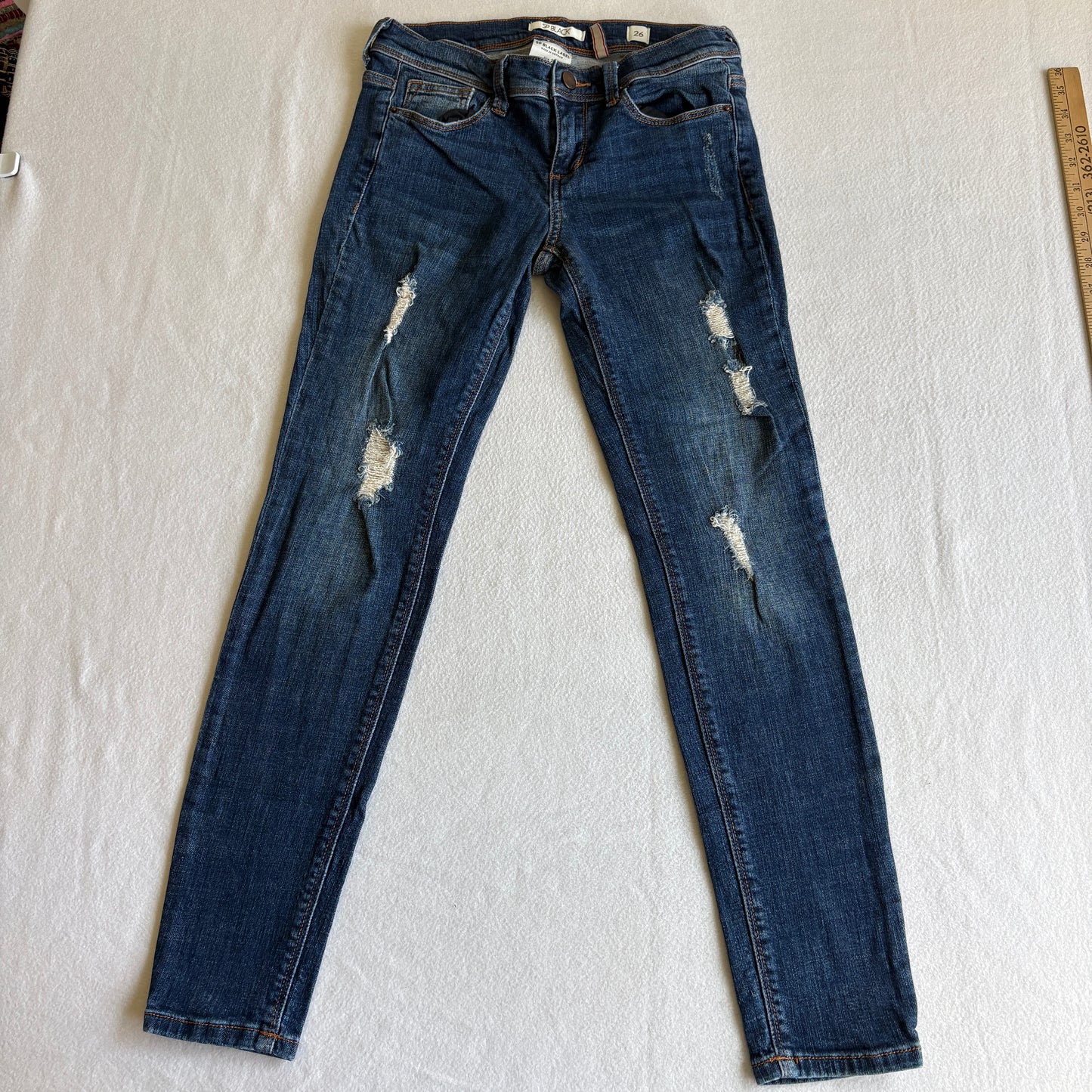 SP Black Sexy Boyfriend Jeans Womens 26 Distressed Y2K Skinny Denim