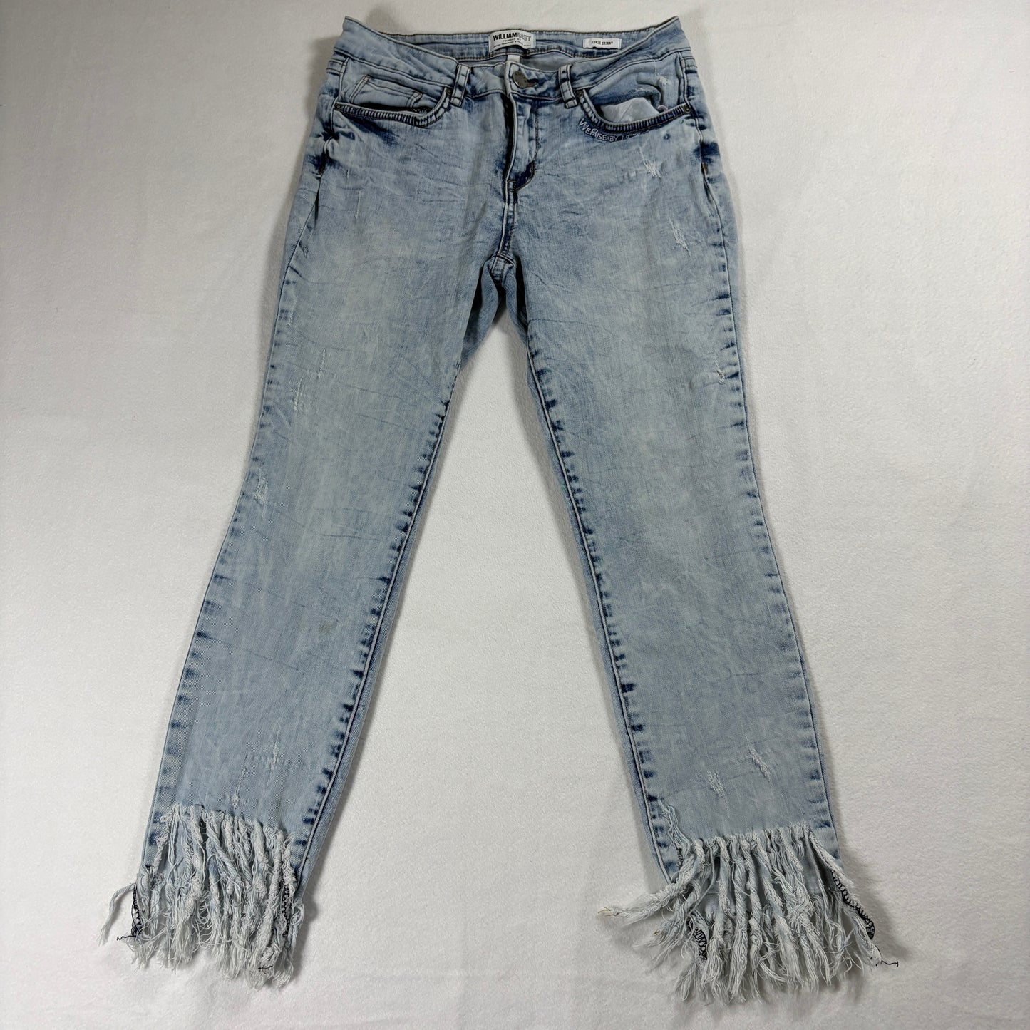 William Rast Jeans Womens Size 29 Blue Ankle Skinny Frayed Hem Y2K Denim Raw Fit