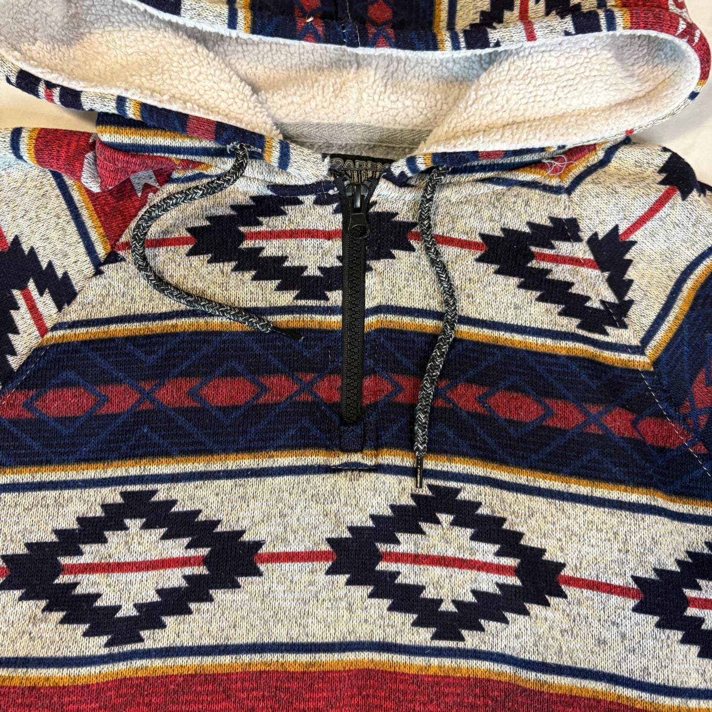 Brooklyn Cloth Men’s Aztec Print Sherpa Lined Hoodie Sweatshirt Size Small