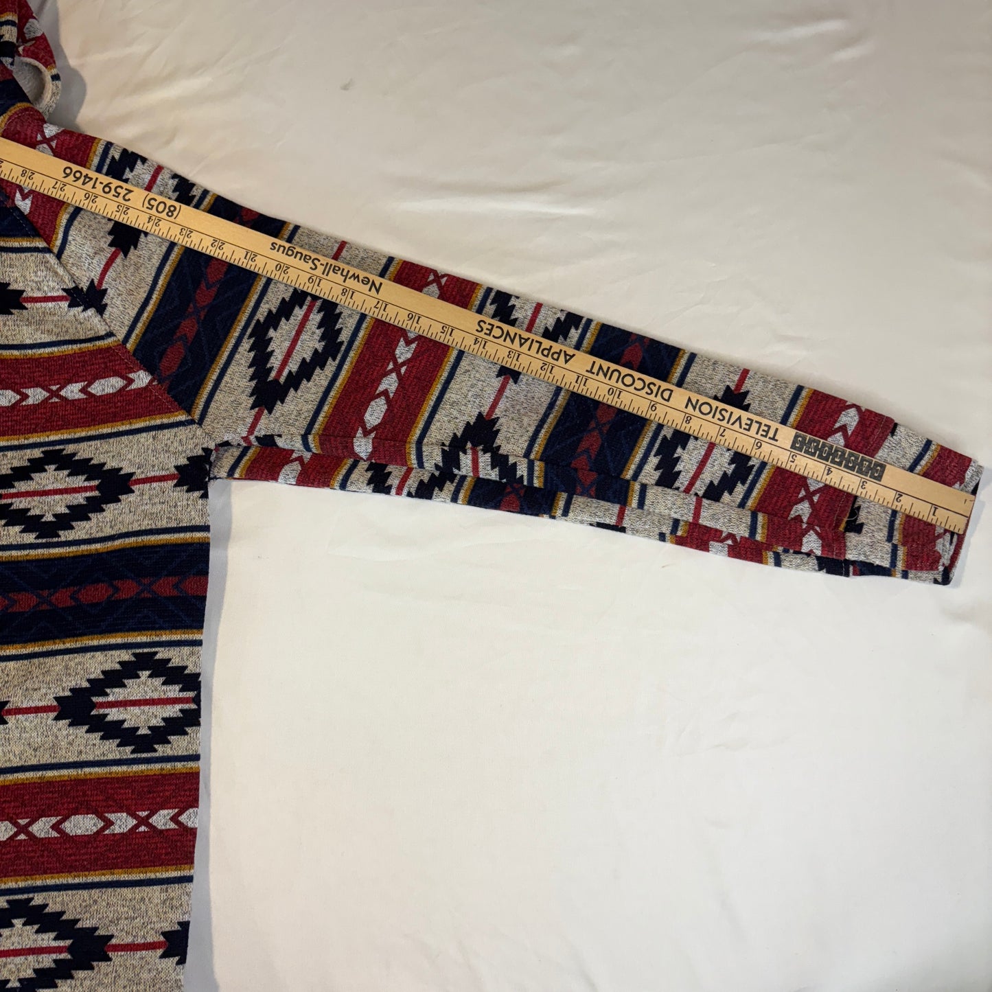Brooklyn Cloth Men’s Aztec Print Sherpa Lined Hoodie Sweatshirt Size Small