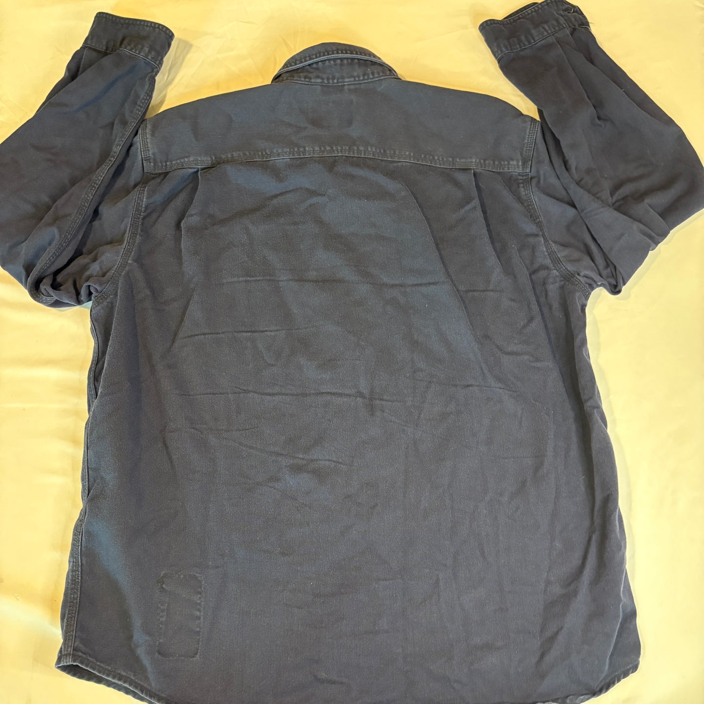 Carhartt FR Flame Resistant Work Shirt XL Loose Fit Navy Blue Long Sleeve Button