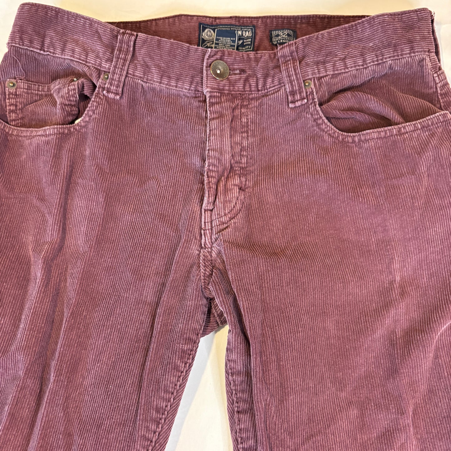 American Rag Men’s Corduroy Pants 32x30 Modern Straight Fit Burgundy Wine Cotton