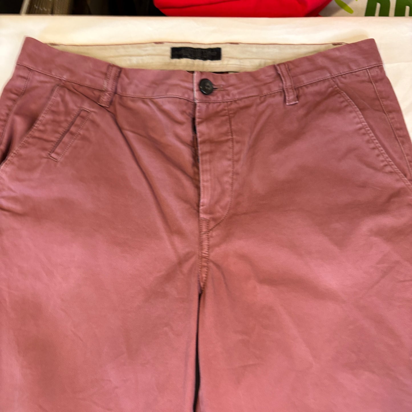 AllSaints Men’s Chino Pants Size 32 Red Slim Fit Casual Cotton Trousers