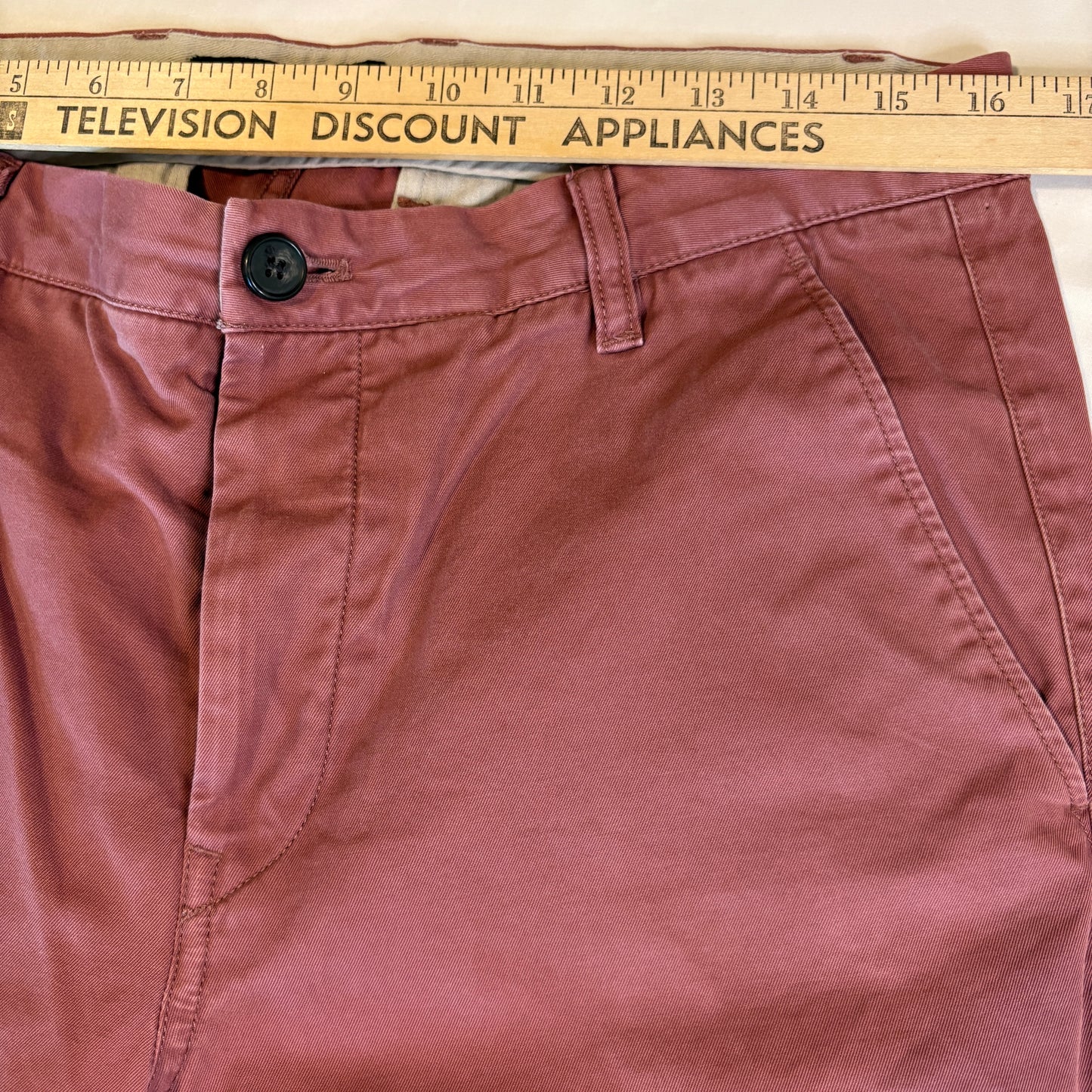 AllSaints Men’s Chino Pants Size 32 Red Slim Fit Casual Cotton Trousers