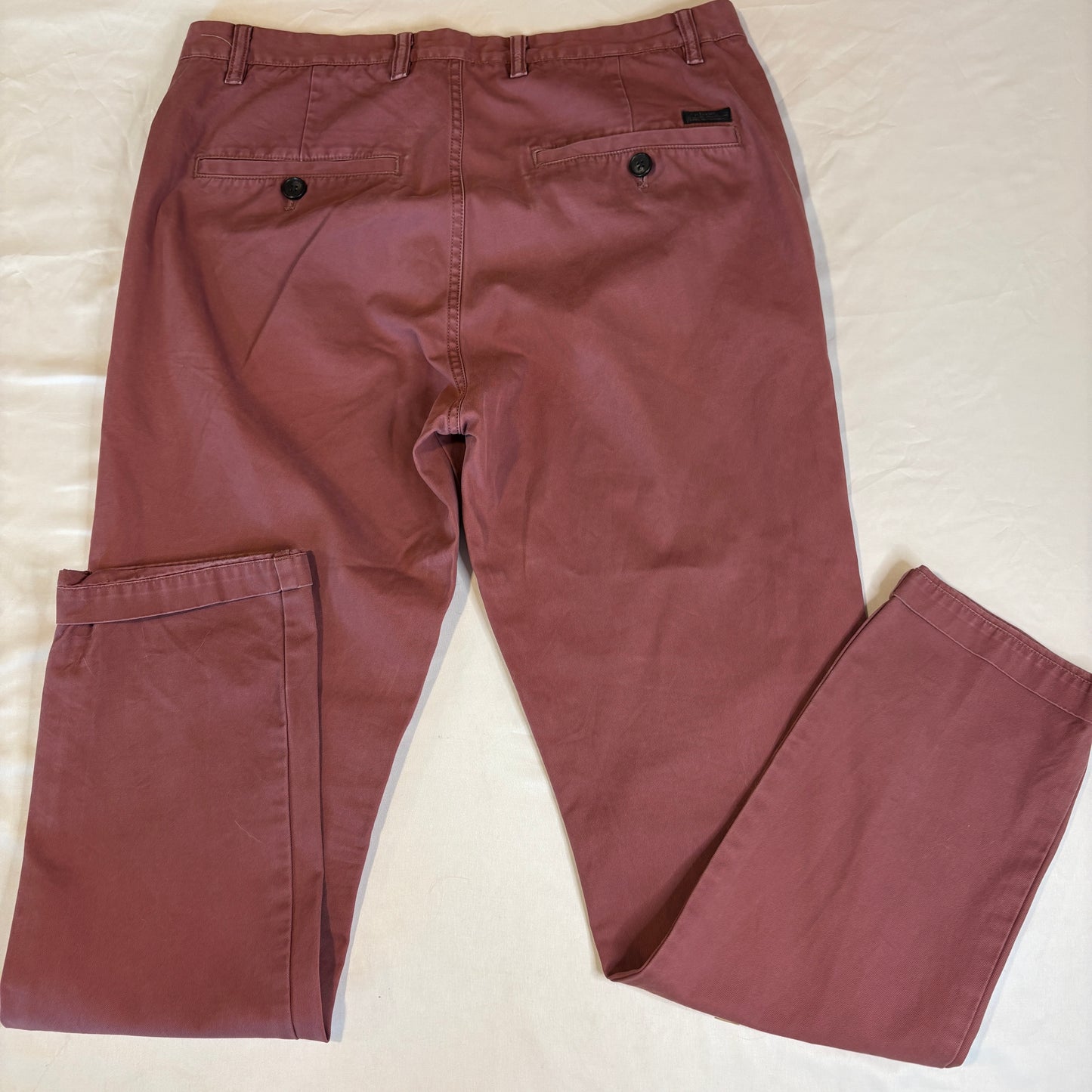 AllSaints Men’s Chino Pants Size 32 Red Slim Fit Casual Cotton Trousers
