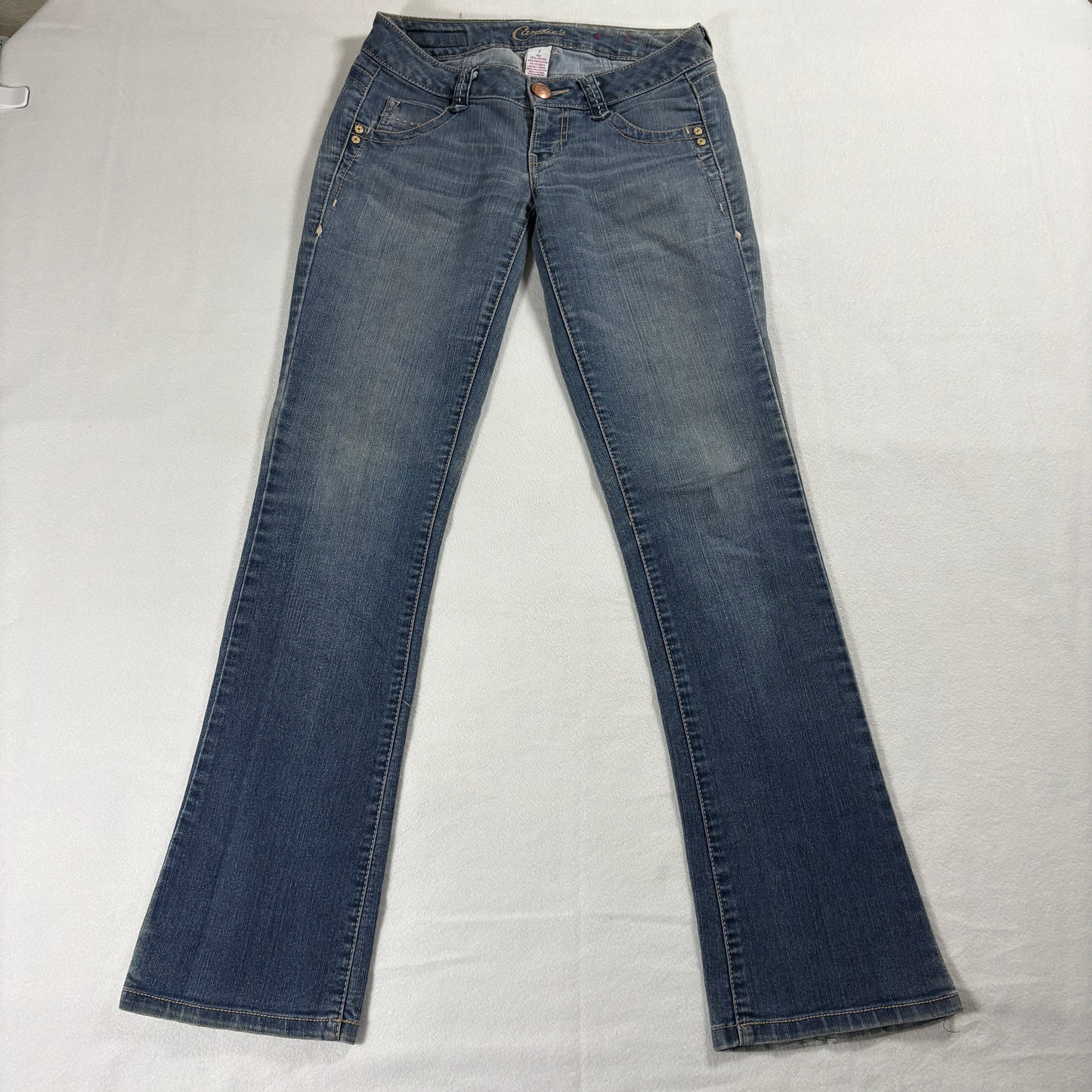 Candies Jeans Womens Size 1 Blue Bootcut Stretch Denim Y2K 90s Retro Chic Style!