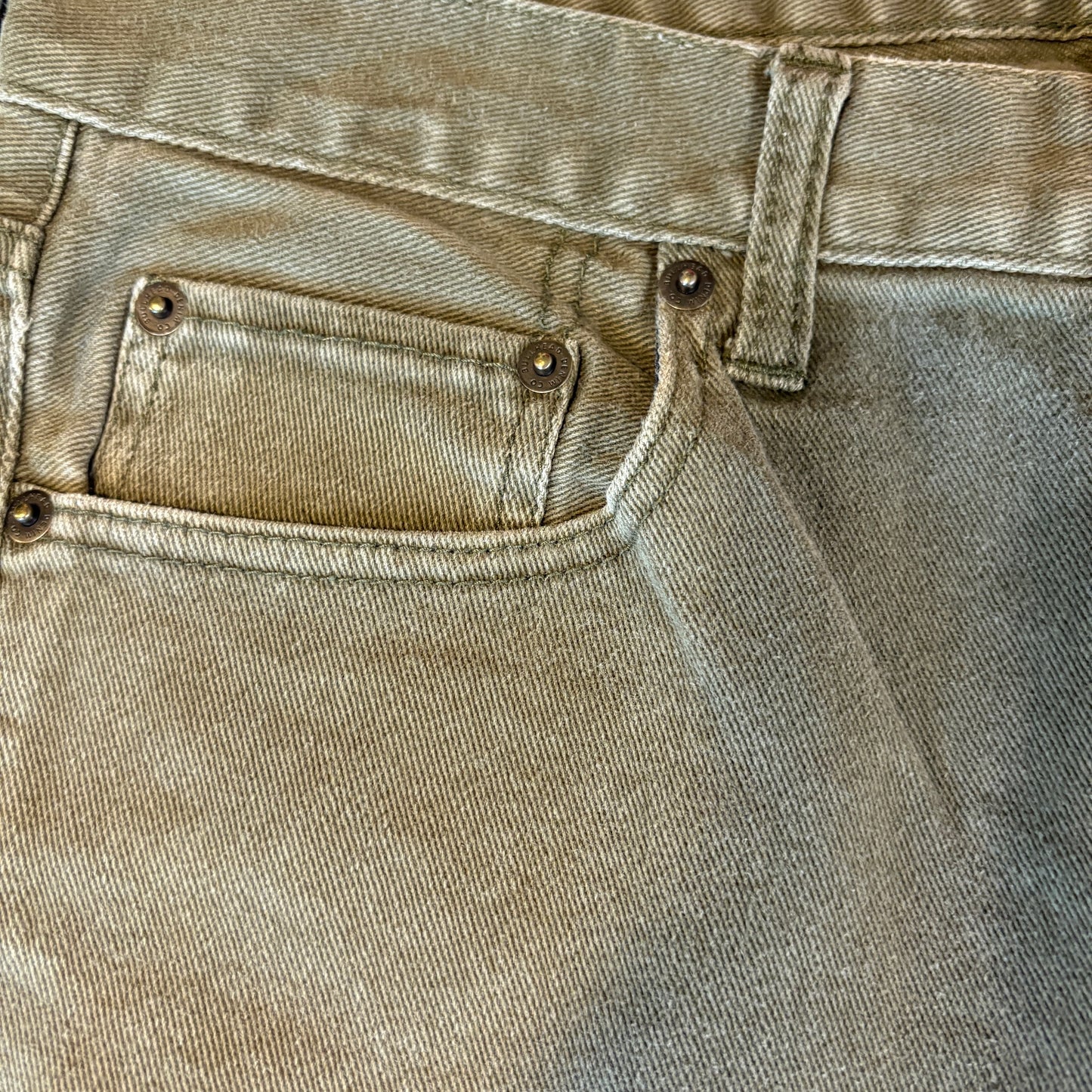 Bullhead Skinny Olive Green Jeans Men’s W32 L32 Slim Fit Denim Pants