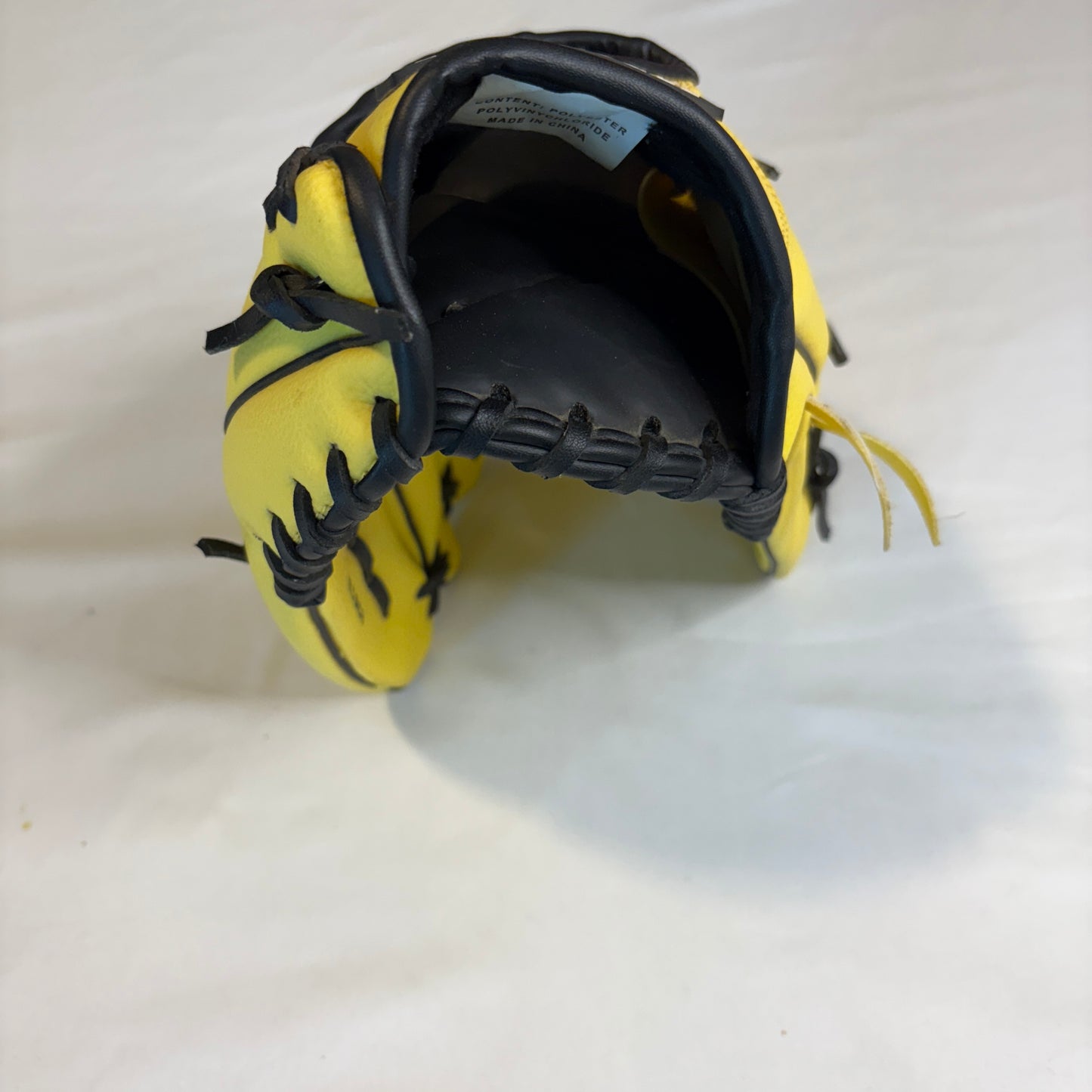 DribbleUp Baseball Glove 11.5" Yellow Black Leather Right Hand Throw RHT Youth Adult