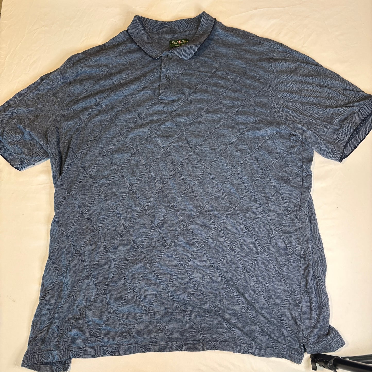 David Taylor Collection Polo Shirt Blue Short Sleeve 3XLT Cotton Blend Big & Tall