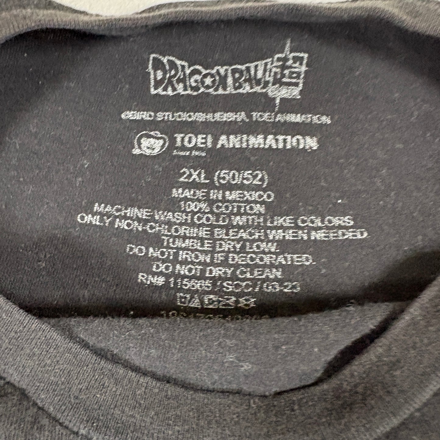 Mens 2XL Dragon Ball Super Anime T Shirt Black Graphic Toei Animation Tshirt