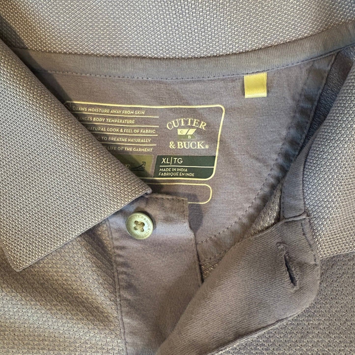 Cutter & Buck Men’s XL Polo Shirt Lavender Purple Golf Performance Moisture Wicking