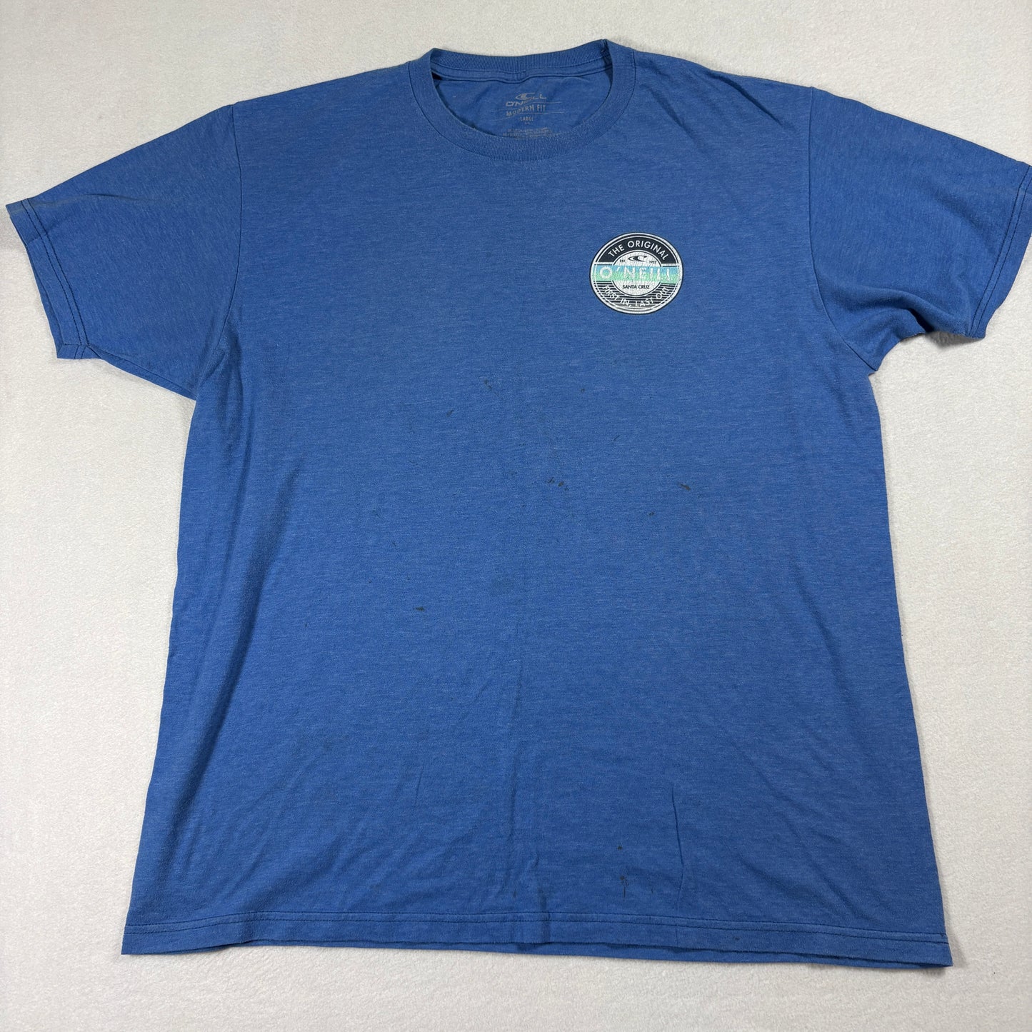 ONeill Mens Large Blue Graphic T Shirt Surf Logo Santa Cruz Modern Fit Tee