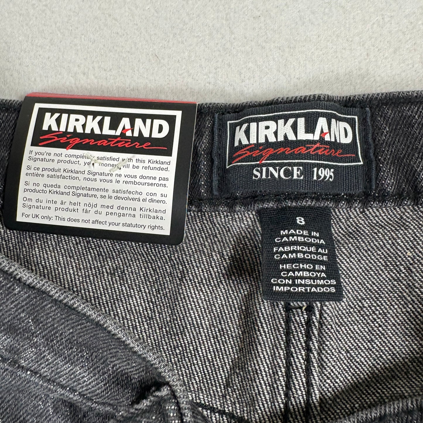 Kirkland Signature Womens Jeans Size 8 Black Denim High Rise Straight Leg NWT