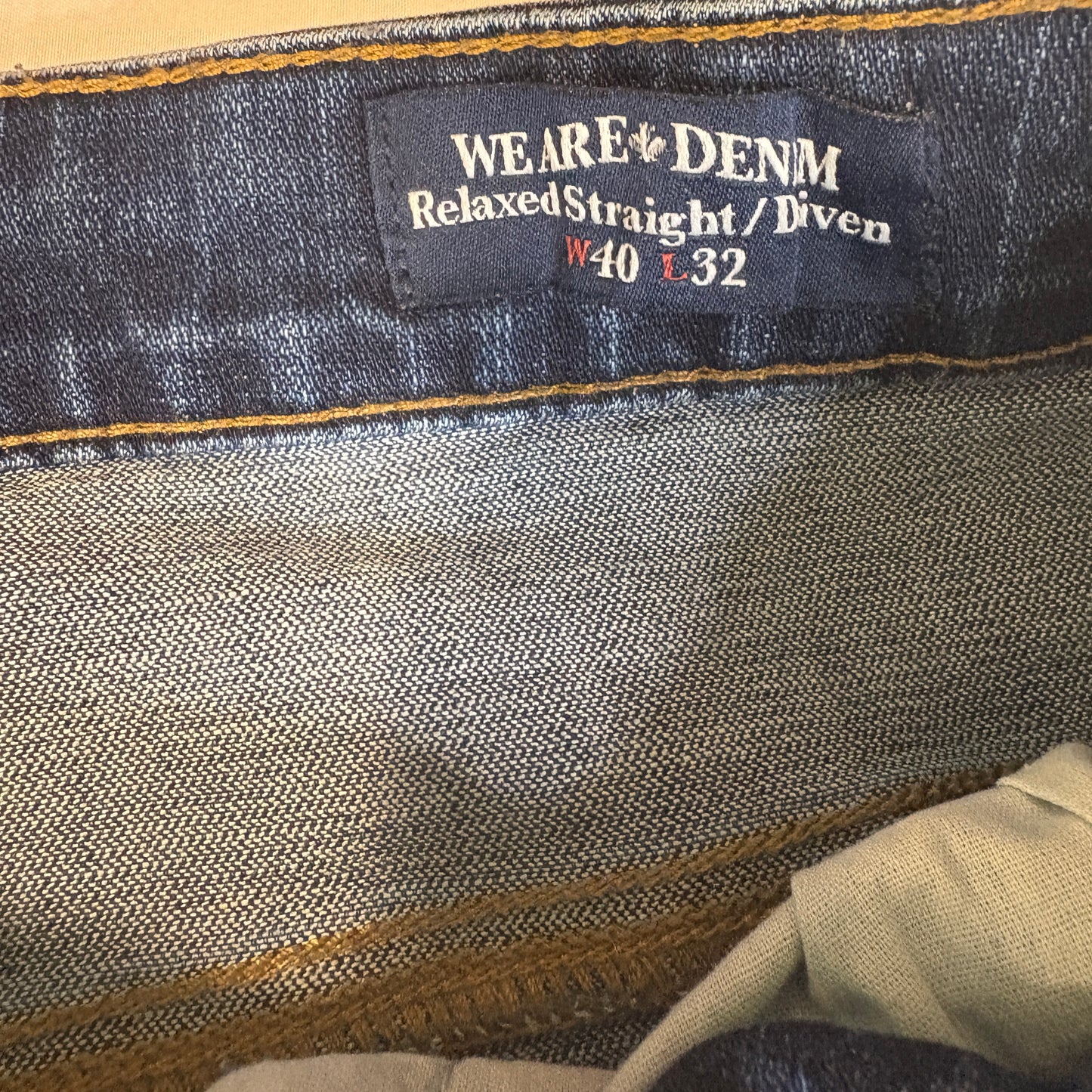 We Are Denim Relaxed Straight Jeans Men’s W40 L32 Blue Medium Wash Casual Comfort