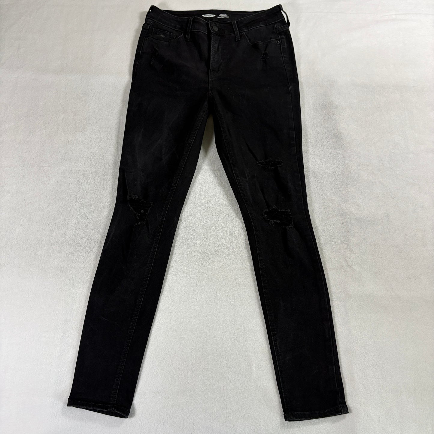 Distressed Skinny Jeans High Rise Old Navy Rockstar Tag 6 Fits Like 28X28 Black