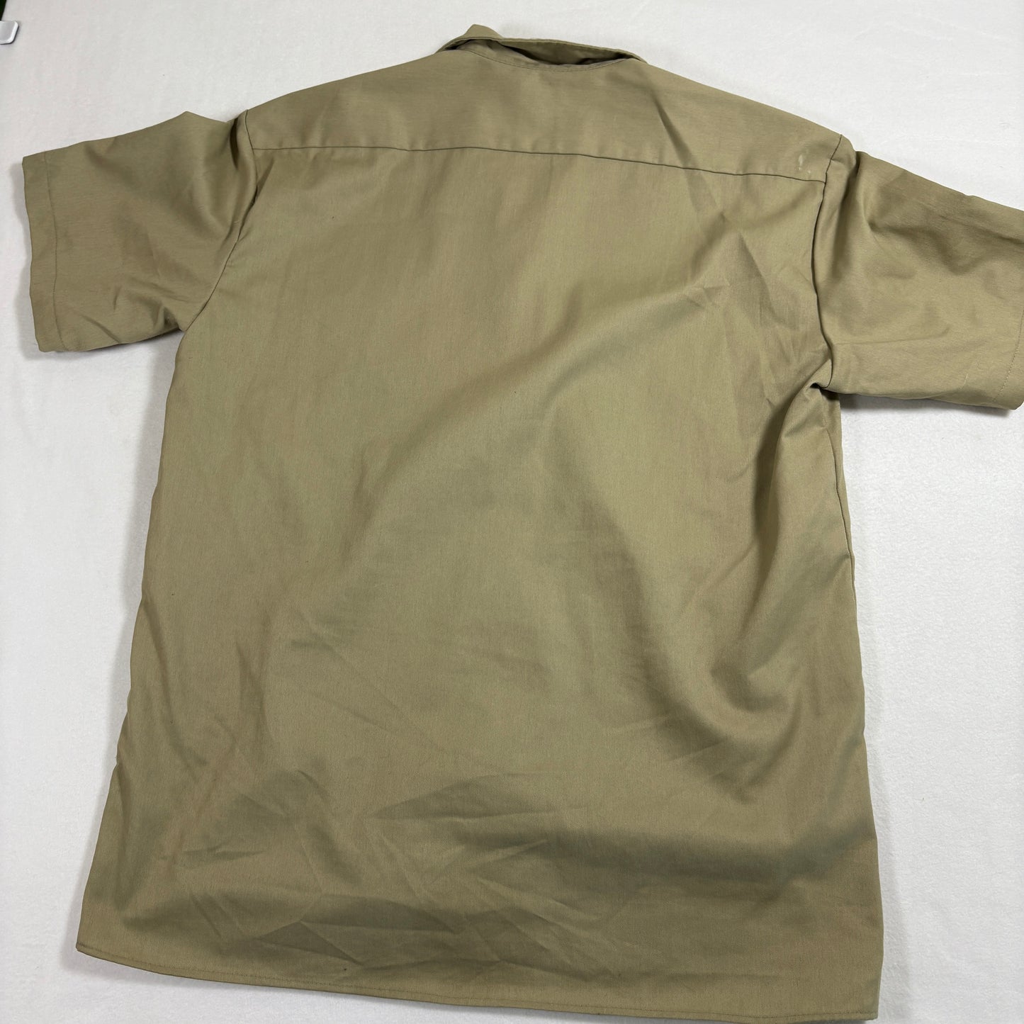 Dickies mens work shirt L Khaki Short Sleeve Button Front Twill Y2K Skate Grunge