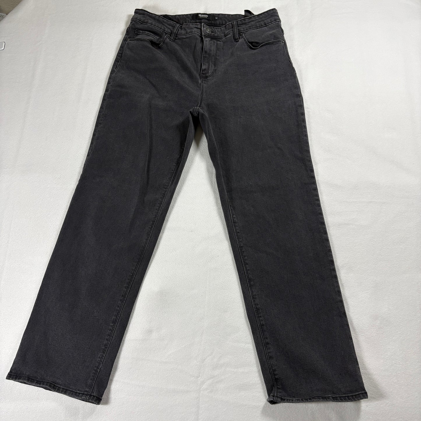 Hudson Jeans Womens Size 12 Black Straight Leg Denim Pants Streetwear Retro Fit