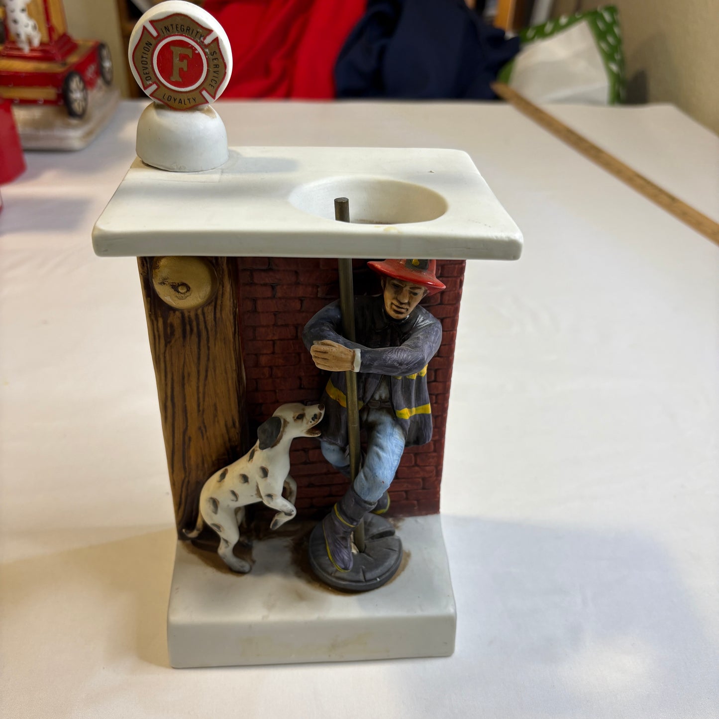 Firefighter 'Answering the Call' Figurine with Dalmatian – Bradford Style Collectible
