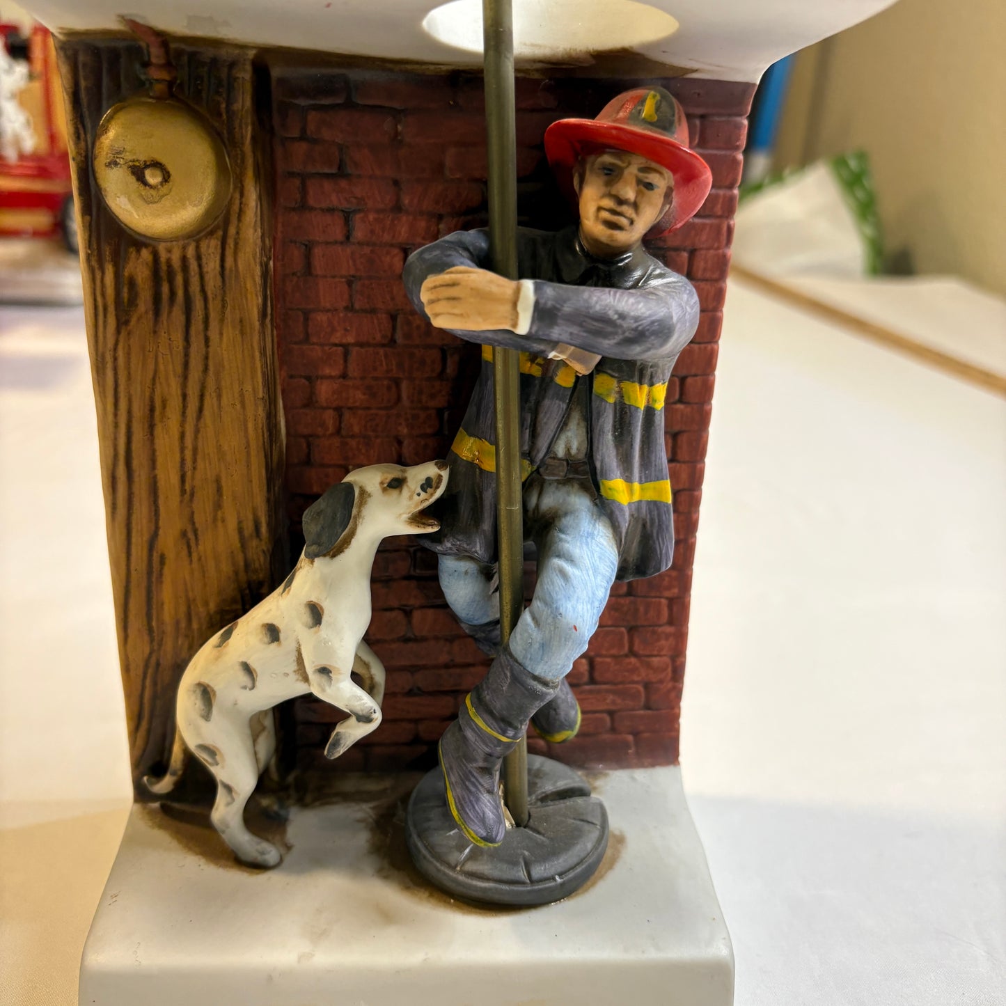 Firefighter 'Answering the Call' Figurine with Dalmatian – Bradford Style Collectible