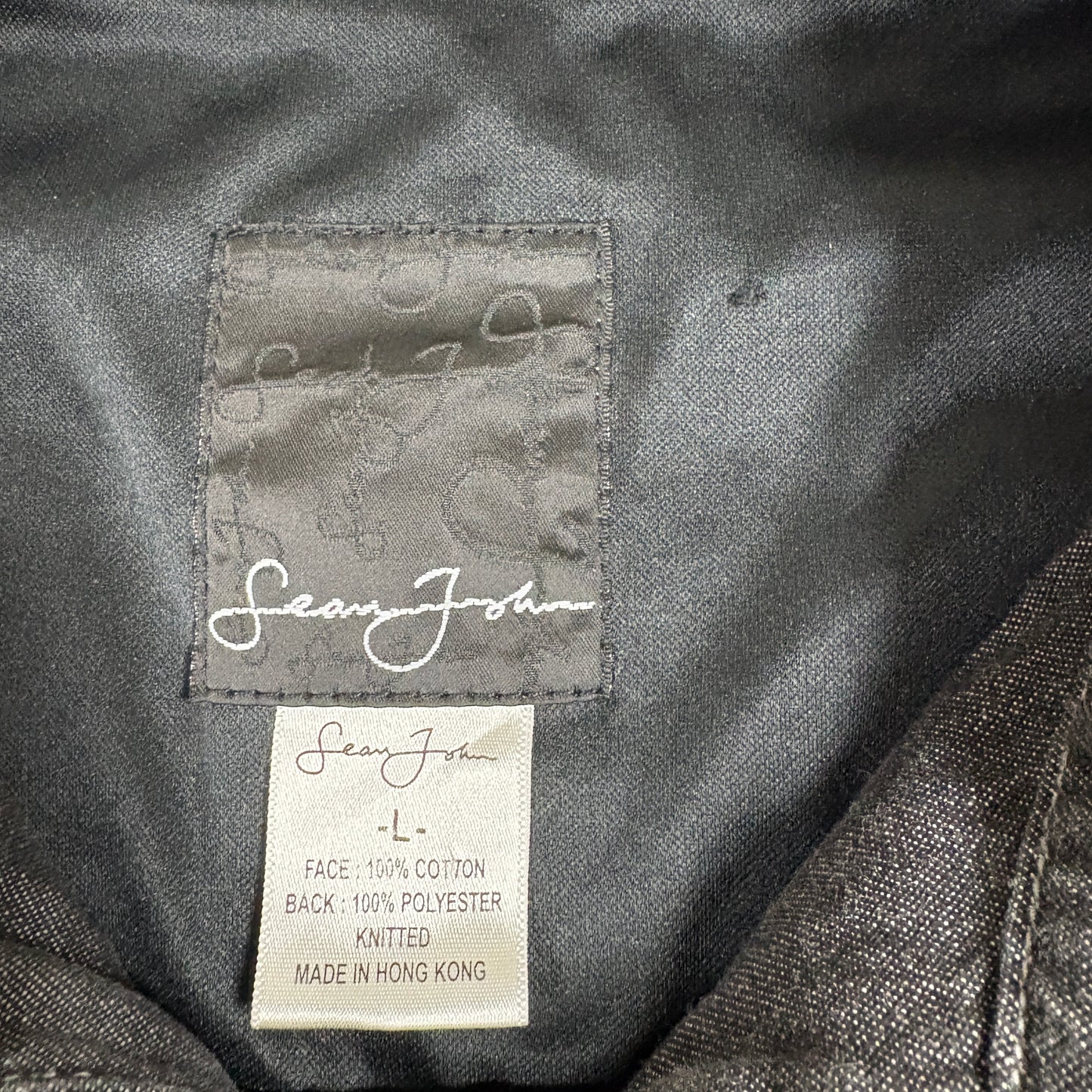 Sean John Denim Zip Jacket Mens Large Gray Workwear Streetwear Y2K Grunge