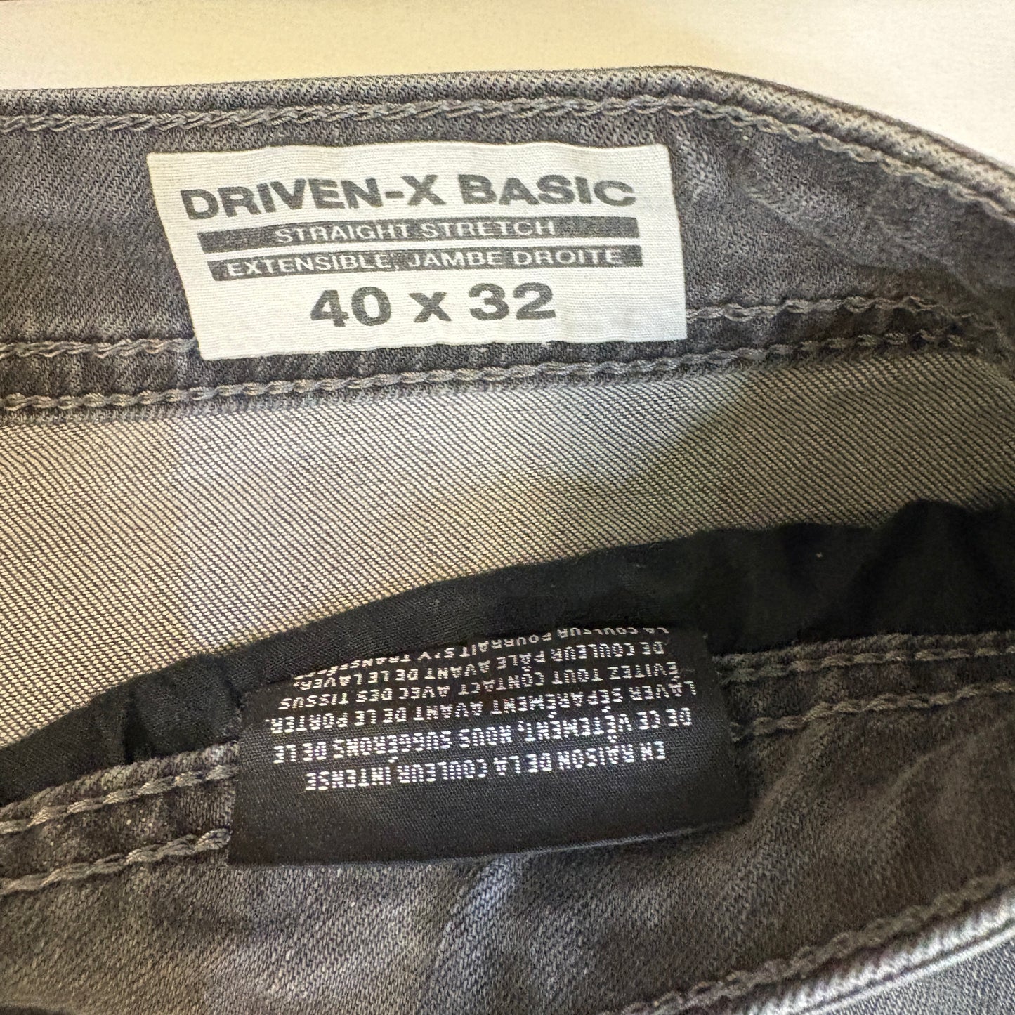 Driven-X Basic Straight Stretch Jeans Gray Men’s 40x32 Casual Denim