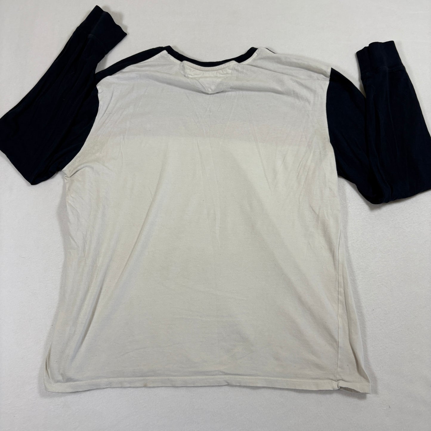 Tommy Hilfiger Mens Long Sleeve Shirt Large Colorblock Navy Red White 90s Y2K