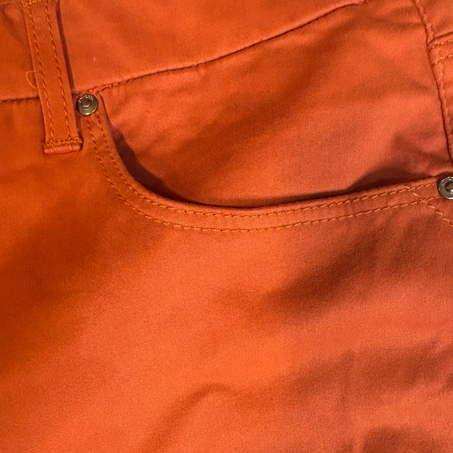 Chico’s So Slimming Girlfriend Ankle Pants Orange Size 3.5 Stretch Cotton
