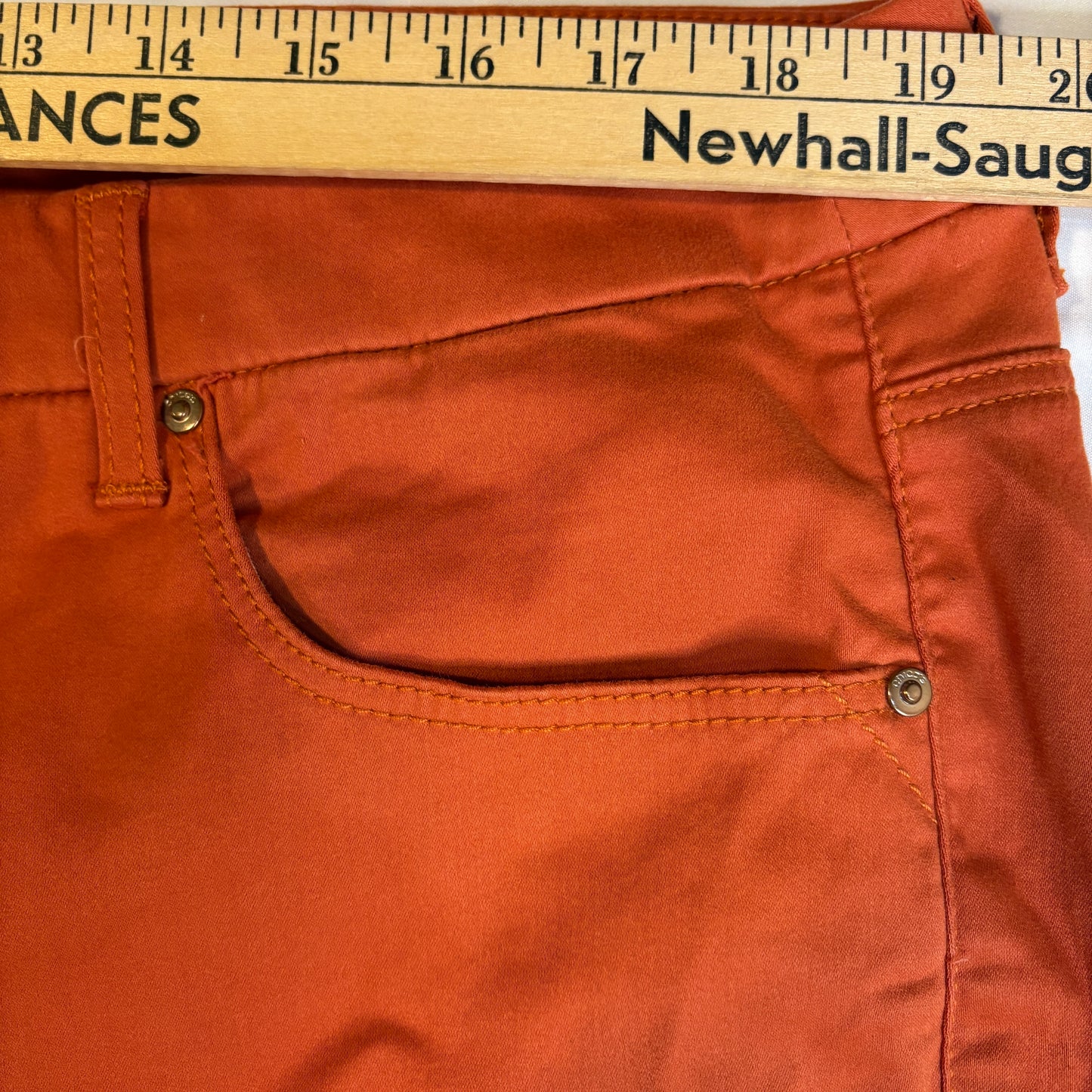Chico’s So Slimming Girlfriend Ankle Pants Orange Size 3.5 Stretch Cotton