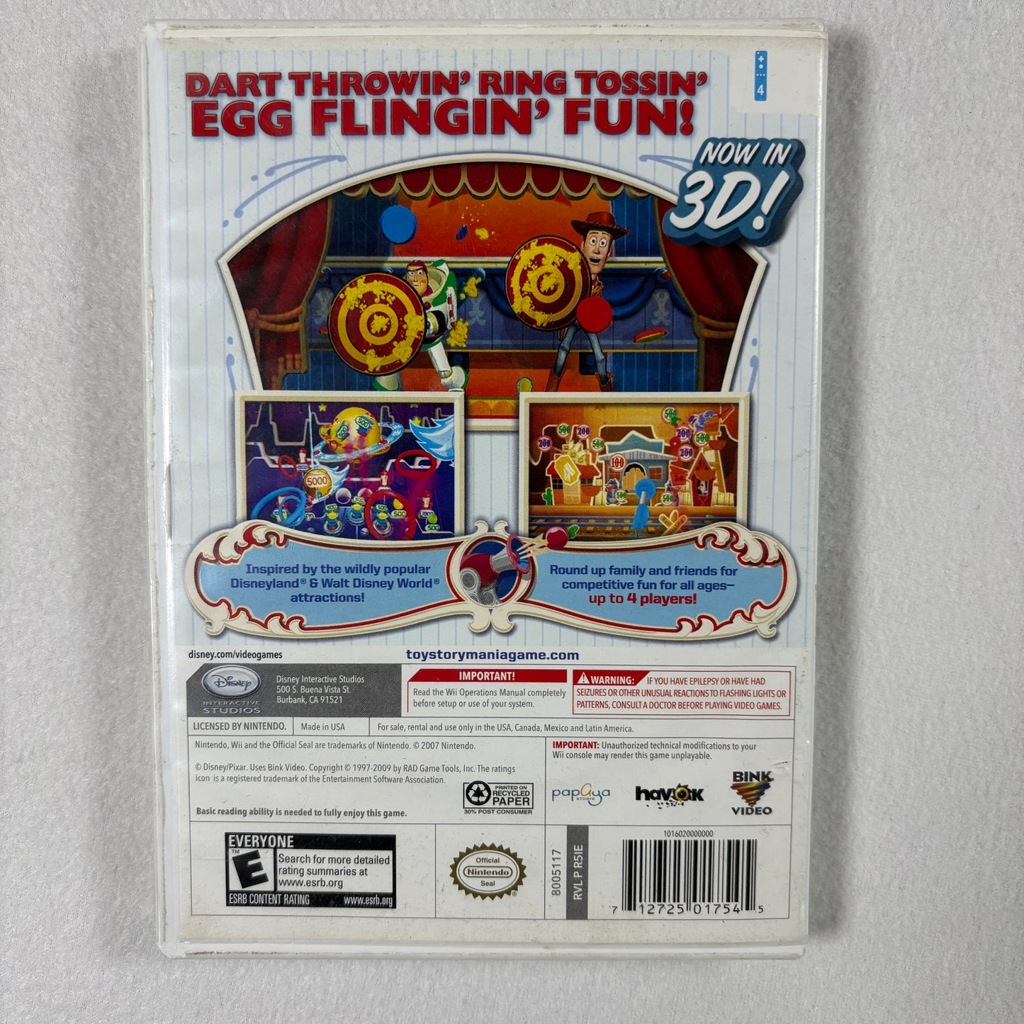 Toy Story Mania Nintendo Wii Complete CIB Tested Disney Pixar Party Game