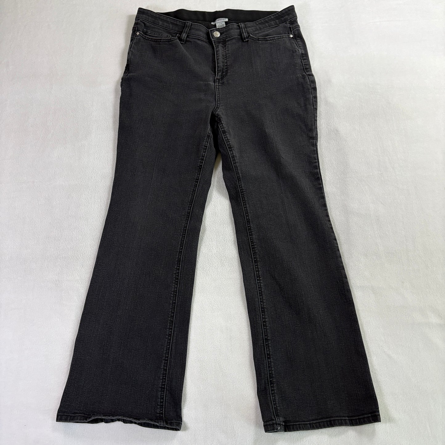 Bootcut Stretch Denim Jeans Catherine's 16W Fits Like 34X28 Gray Wash Plus