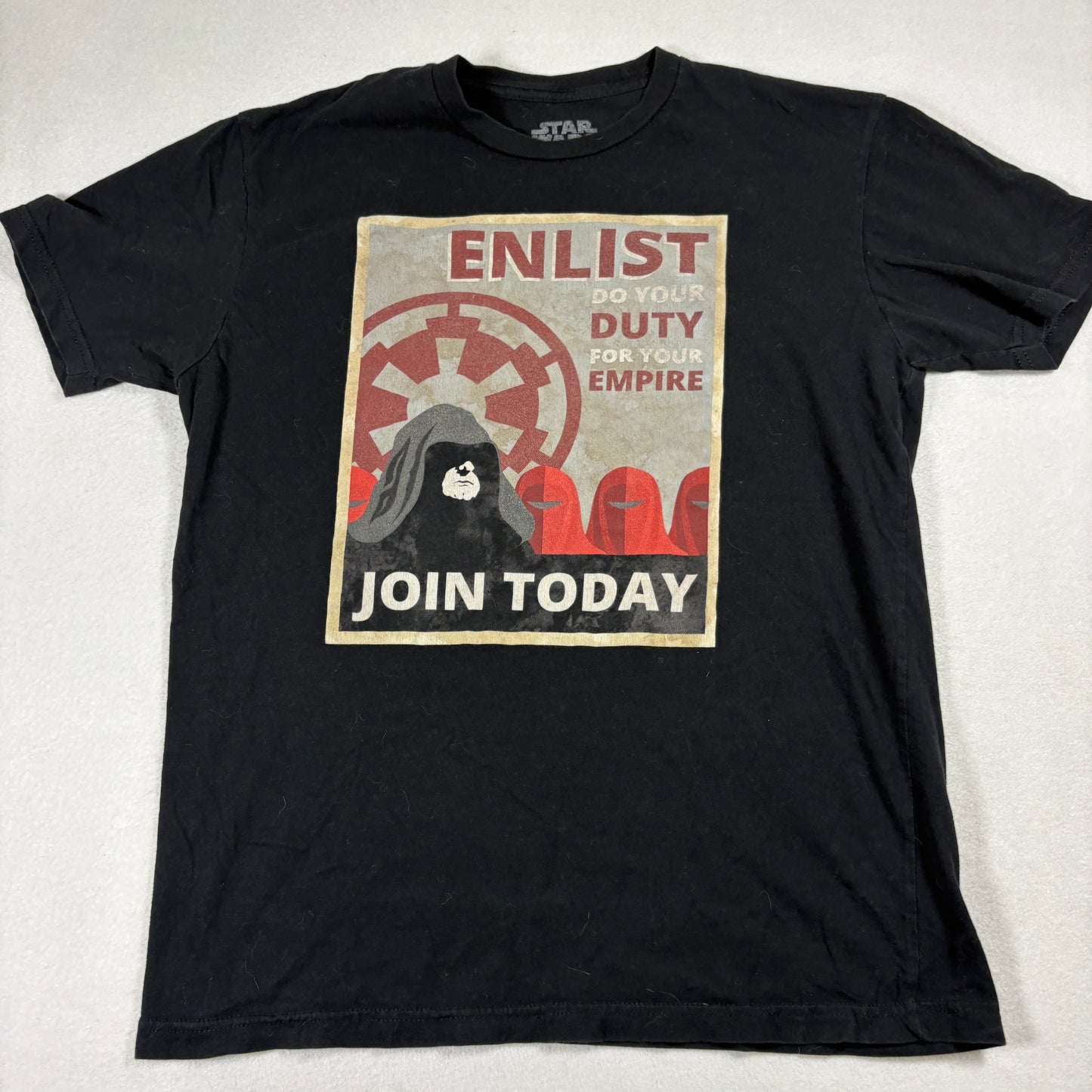 Star Wars T Shirt Mens M Black Enlist Empire Graphic Tee Vintage Style