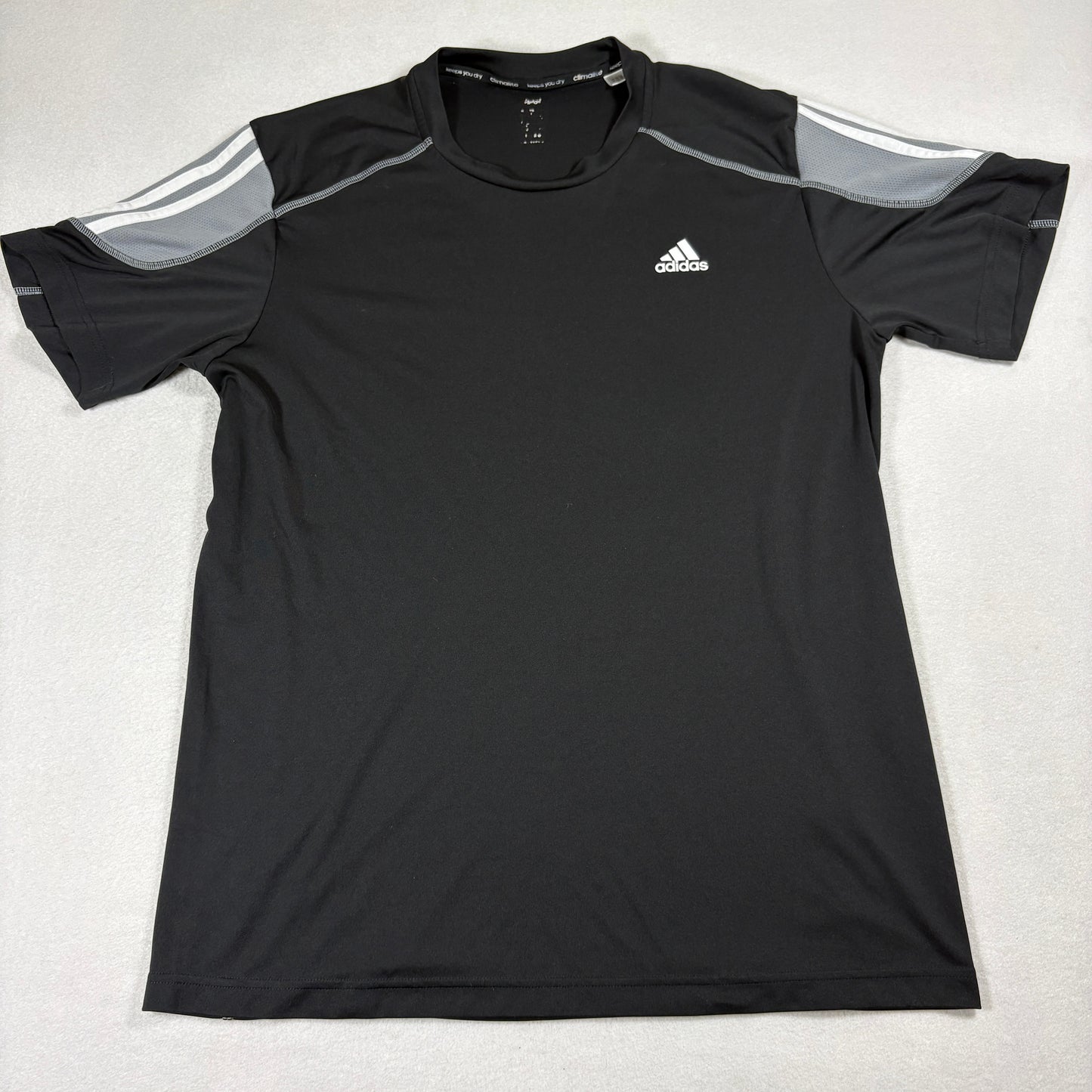 Adidas Climalite T Shirt Mens L Black Gray Athletic Training Tee