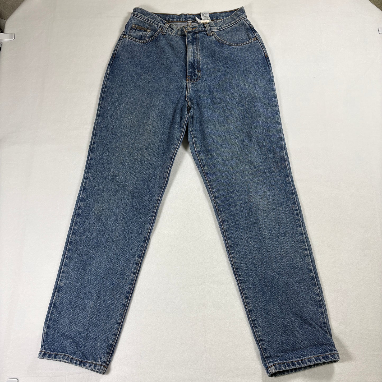 Calvin Klein Jeans Womens 12 Vintage Blue USA Made High Rise Straight Denim Slim