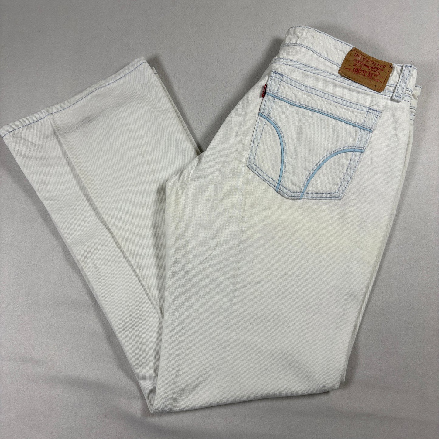 Levi’s Superlow Stretch Jeans Womens 11 Juniors White Y2K Low Rise Bootcut