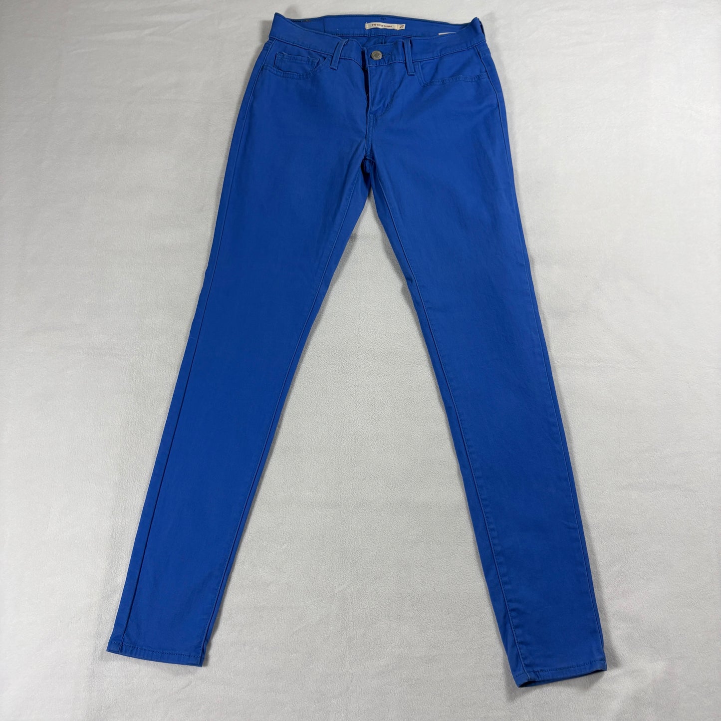 Levi’s 710 Super Skinny Women’s W27 L30 Blue Stretch Jeans Mid Rise