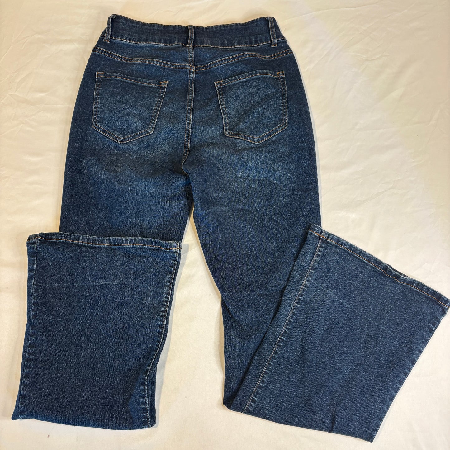 No Boundaries Women’s 9 Baggy Bootcut Flare Jeans Dark Wash Stretch Casual Denim