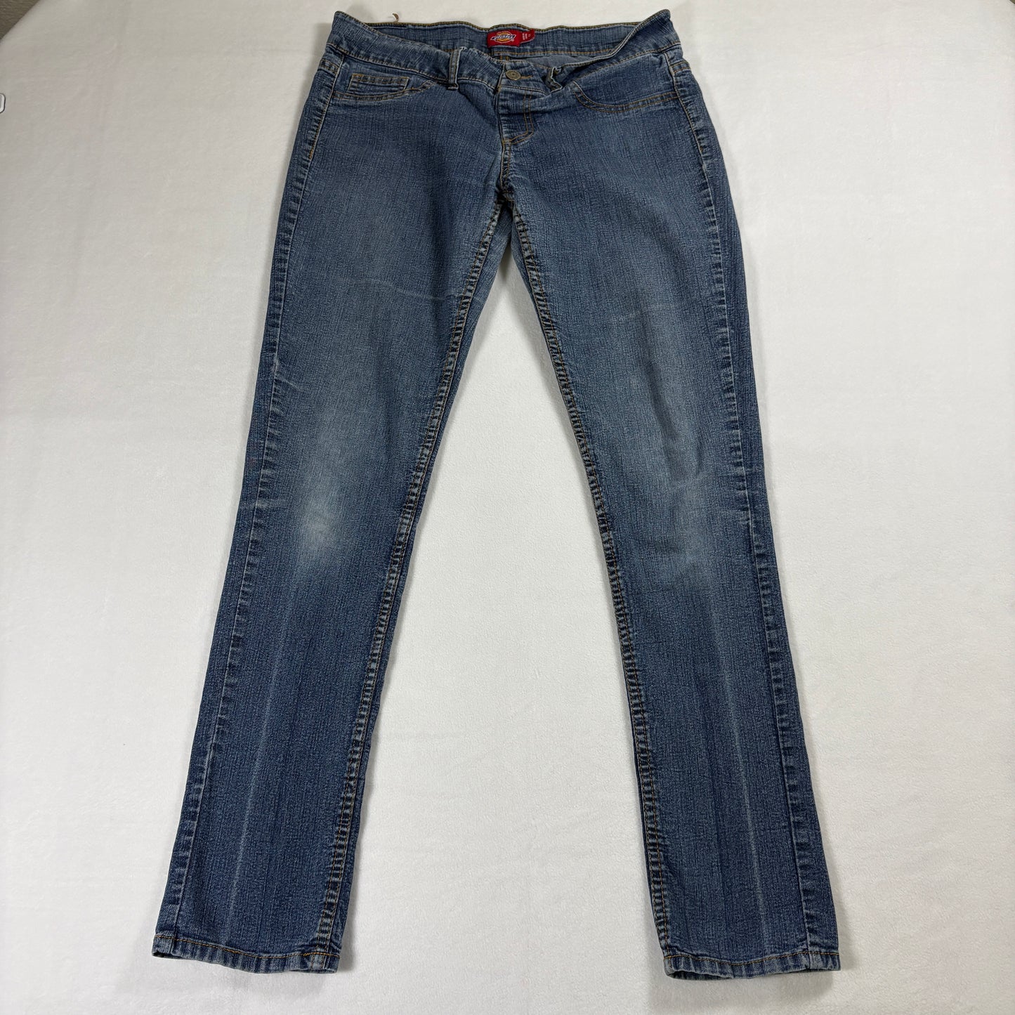 Dickies Jeans Womens 11 Y2K Low Rise Straight Leg Blue Denim Skate Retro Fit LA!