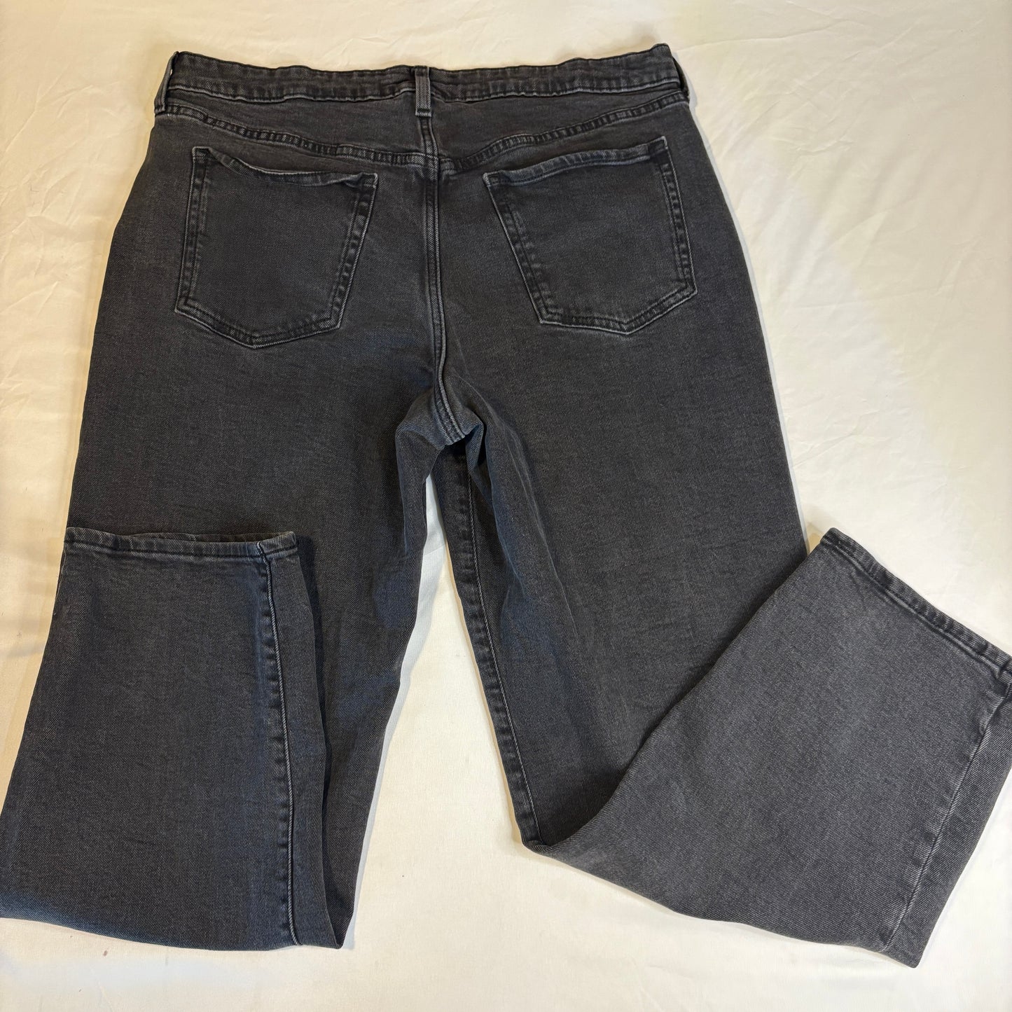 Old Navy Women’s 16 Baggy O.G. Loose Jeans Gray Wash High Rise Stretch Casual Denim