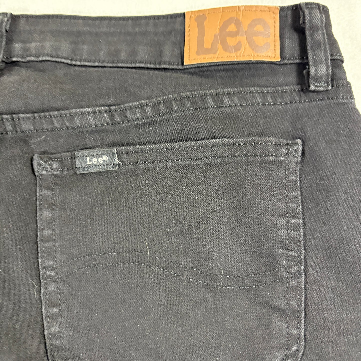 Lee Womens Jeans 14P Black Bootcut Mid Rise Regular Fit Stretch Denim Y2K