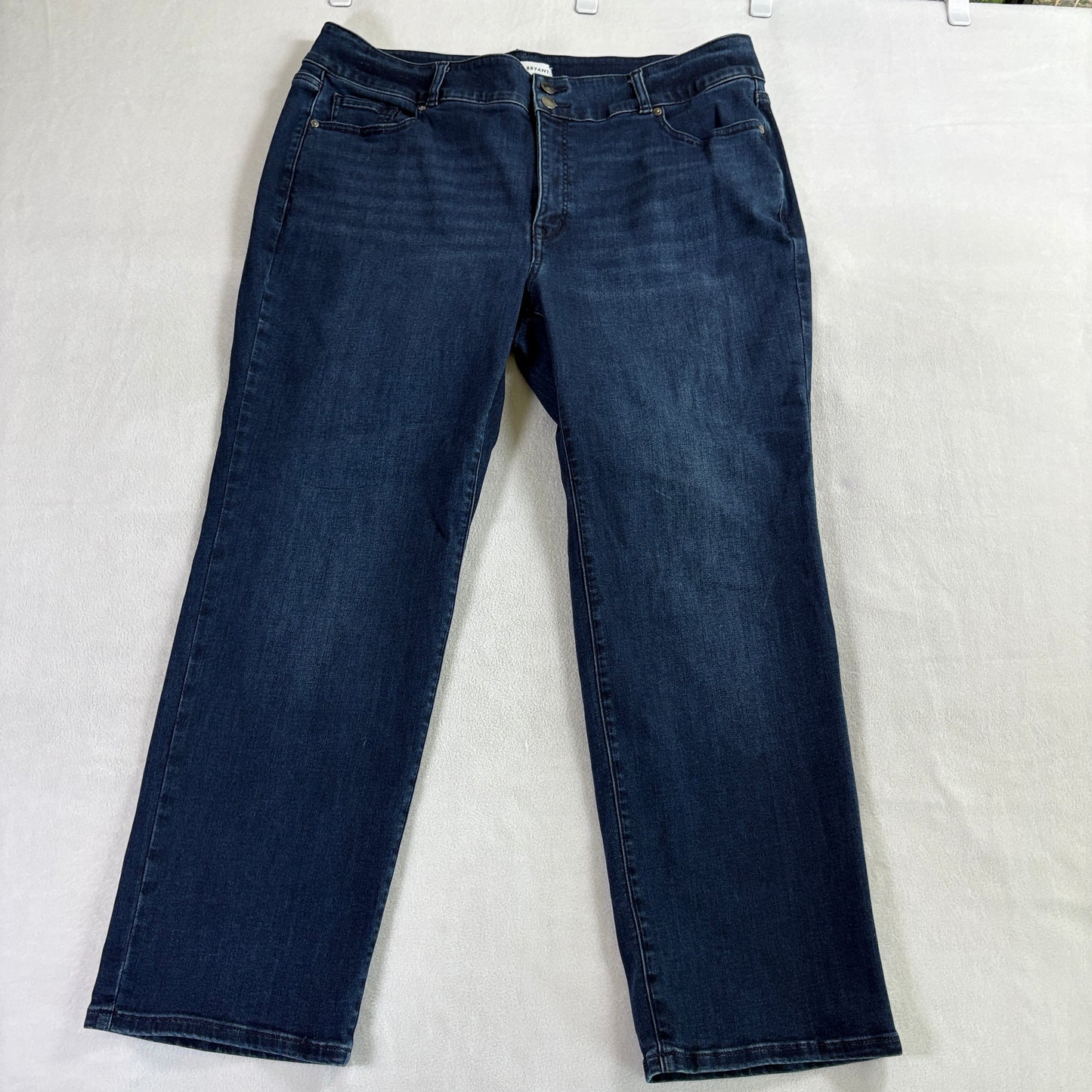 Lane Bryant High Rise Straight Jeans 20S Fits Like 38X28 Plus Blue Stretch Denim