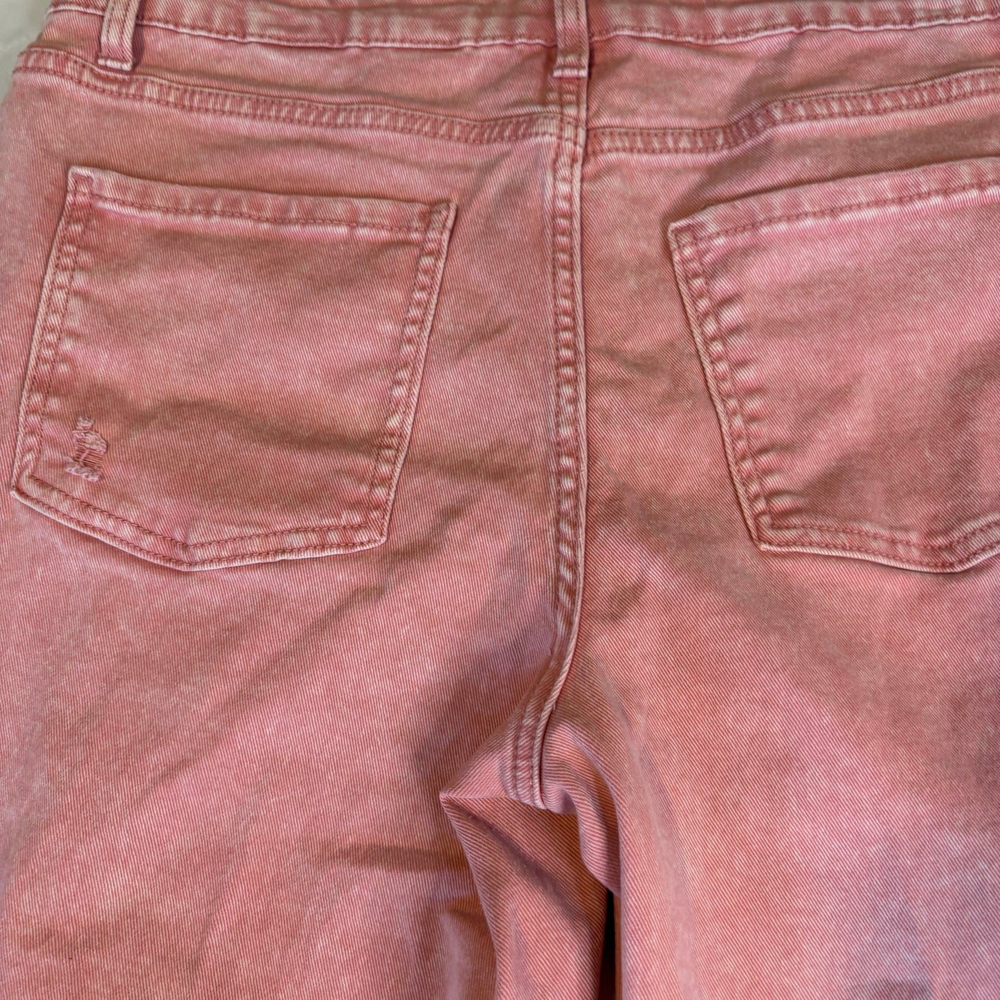 Time and Tru Women’s 14 Baggy Jeans Pink Acid Wash Frayed Hem Mid Rise Casual Denim