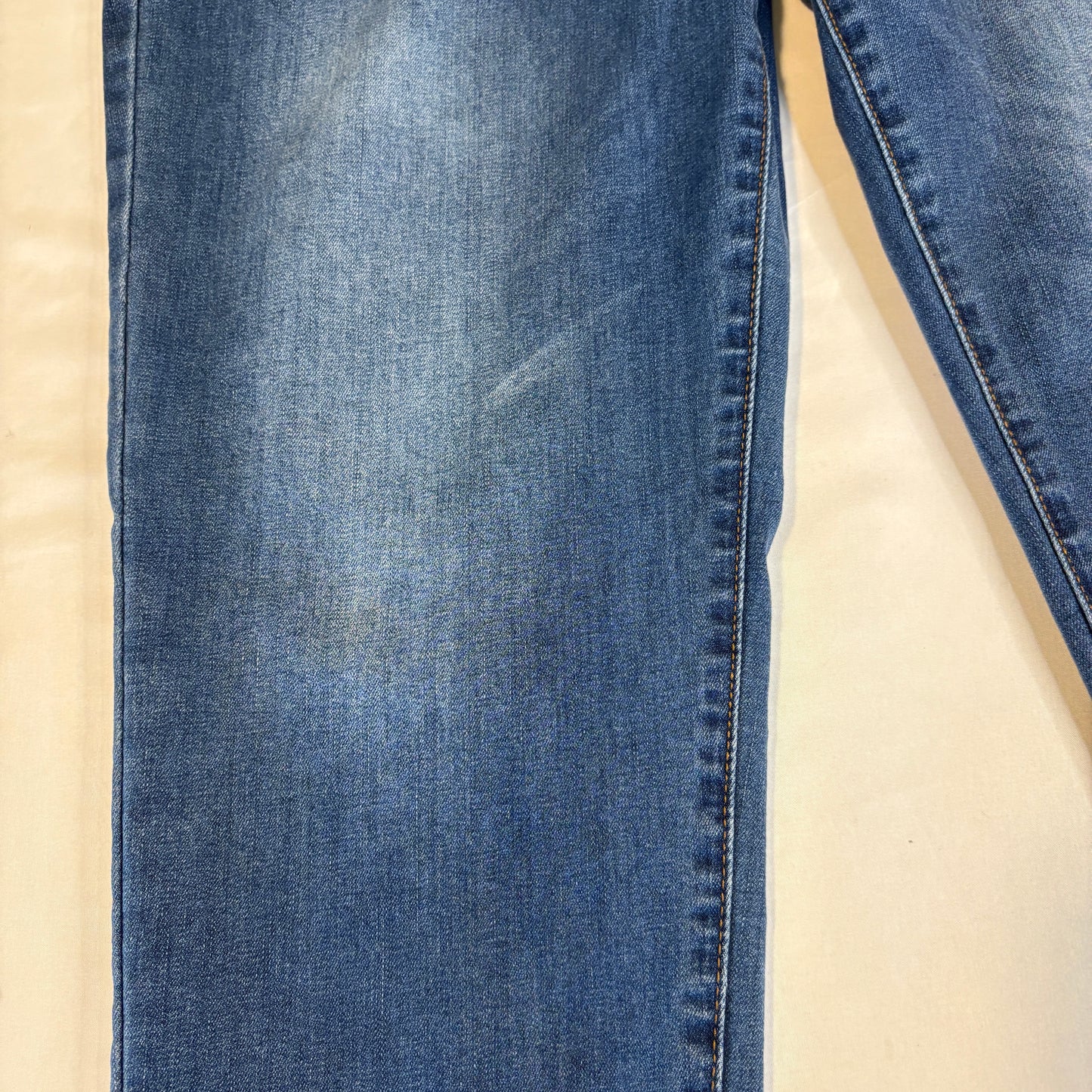 Women’s Size 22 Blue Jeans Rhinestone Studded Pockets Baggy Bootcut Frayed Hem
