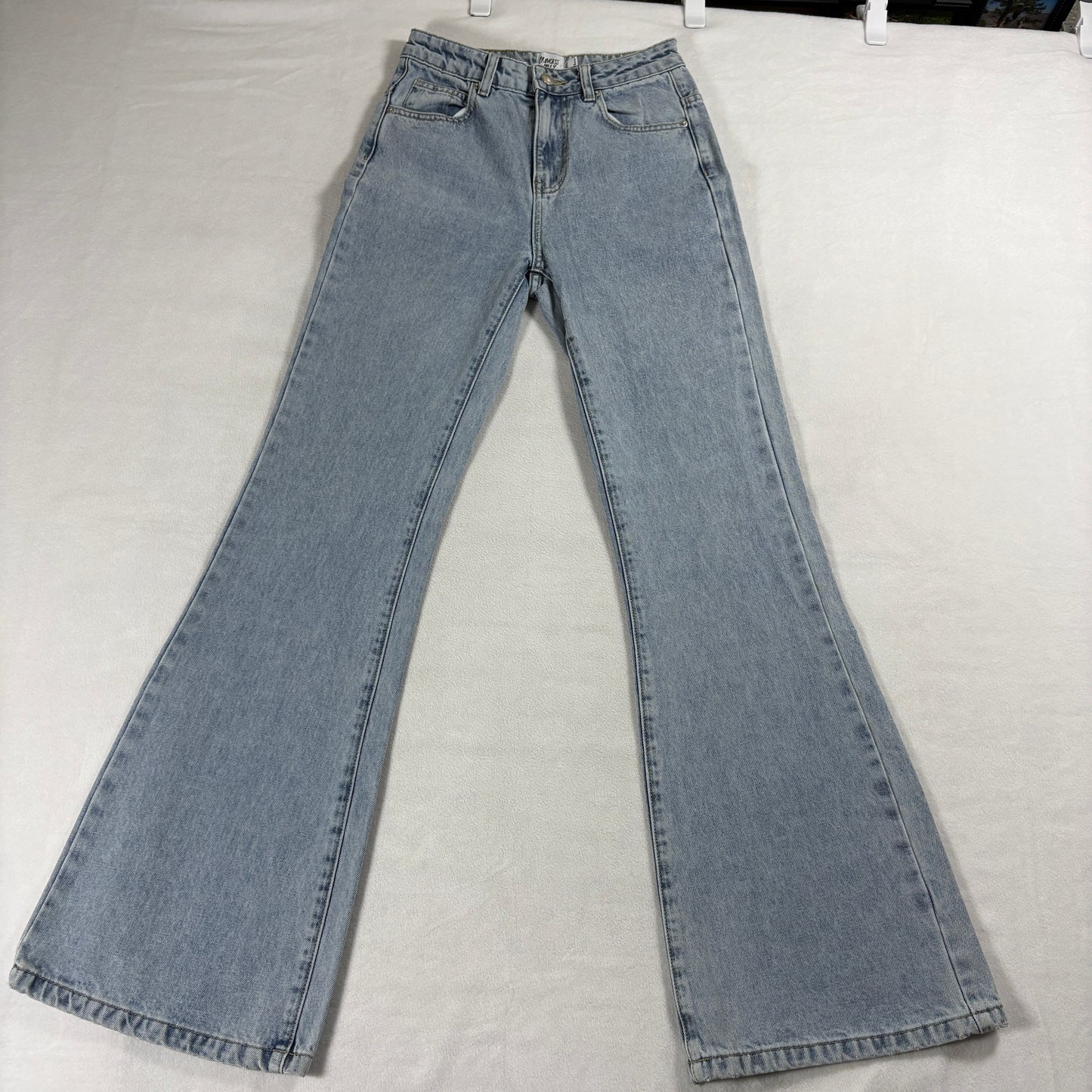 Princess Polly Women’s 4 Flare Jeans Light Wash High Rise Bell Bottom Denim