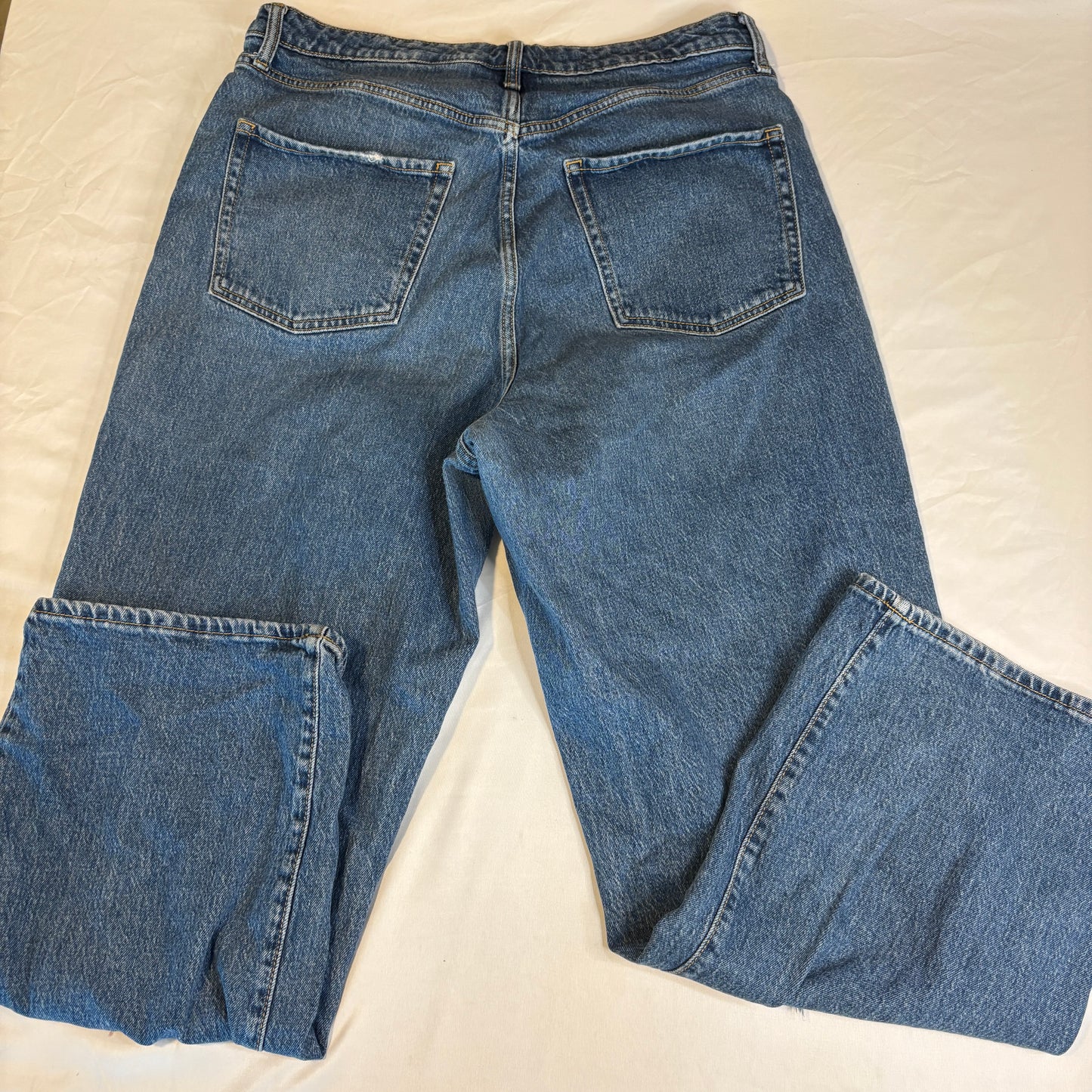 Wild Fable Women’s 14W Highest Rise Baggy Jeans Blue Distressed Ripped Knees Denim